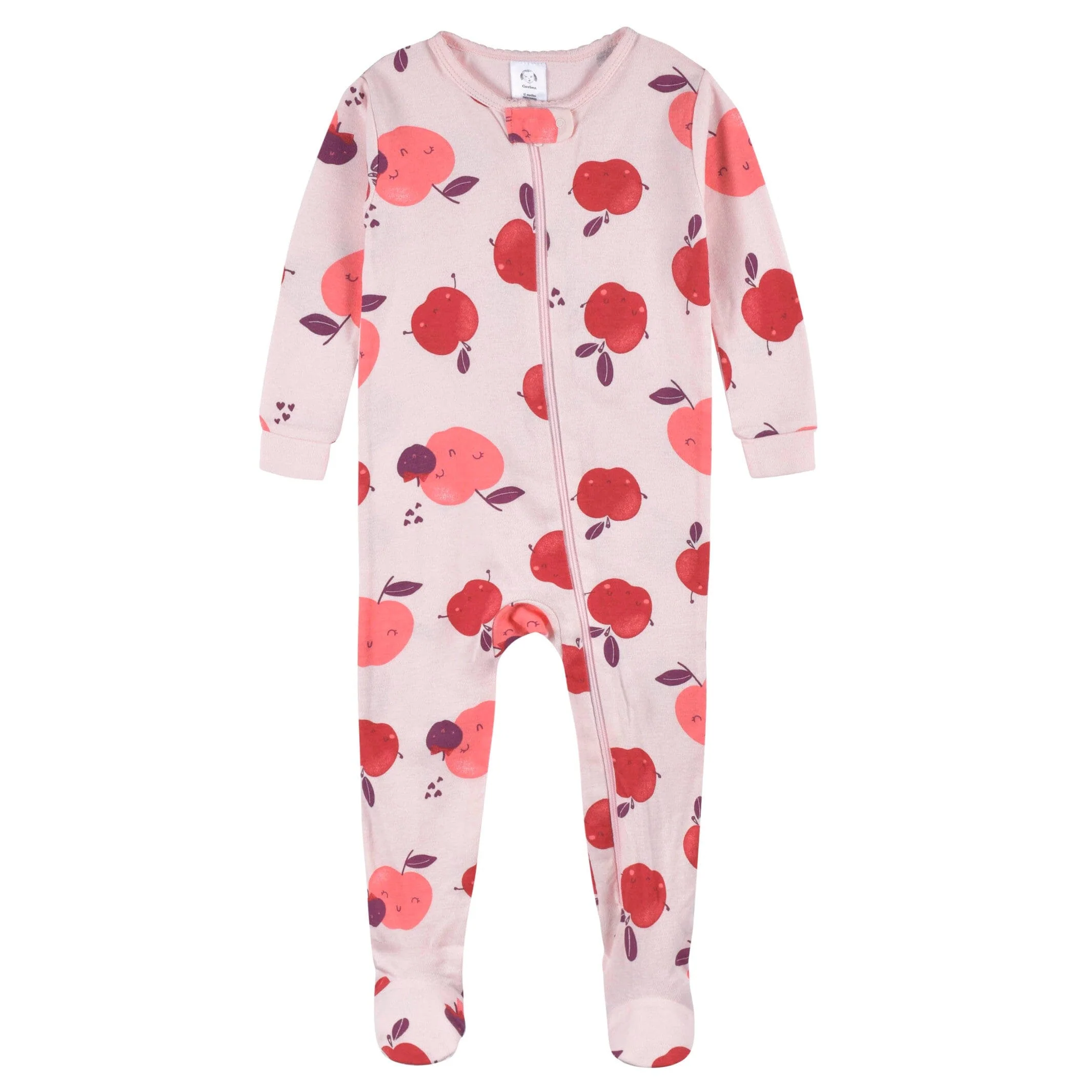 2-Pack Baby & Toddler Girls Apple Bouquets Snug Fit Footed Cotton Pajamas - Image 3