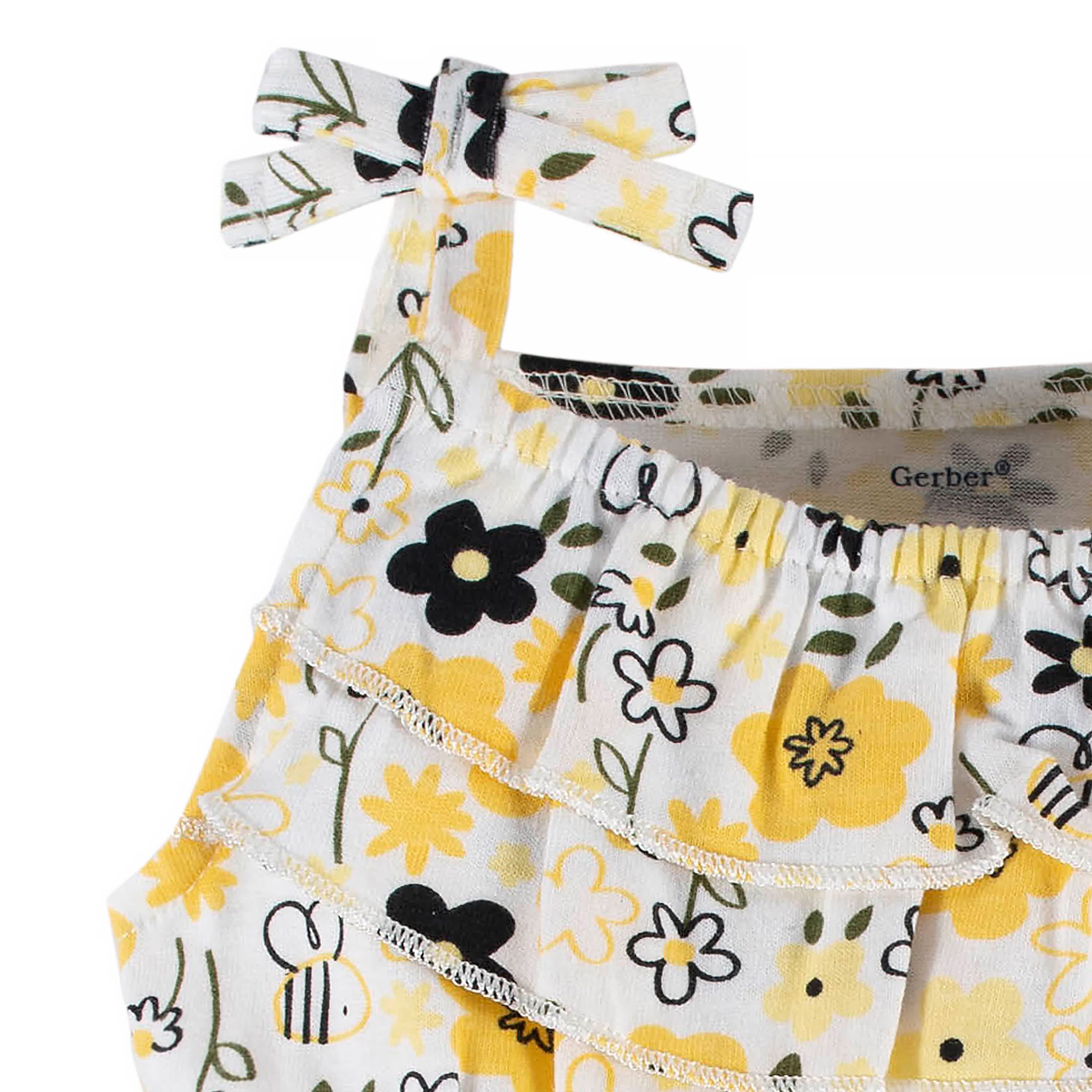 2-Pack Baby & Toddler Girls Bee Garden Tank Rompers - Image 8