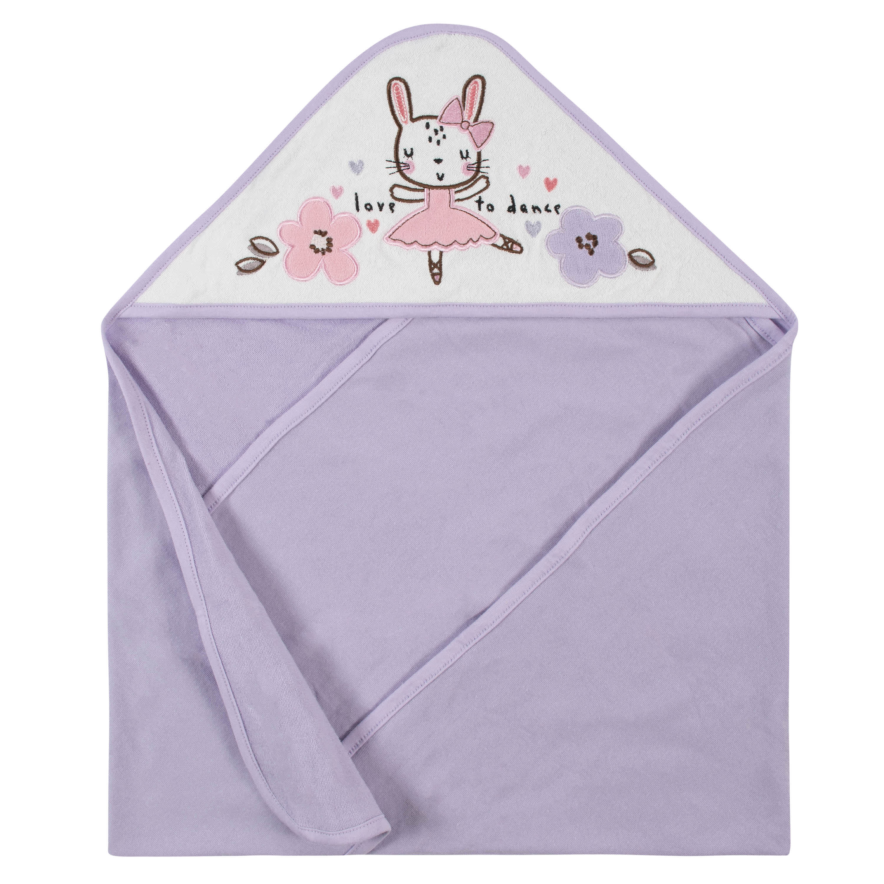 2-Pack Baby Girls Bunny Ballerina Hooded Towels - Image 2