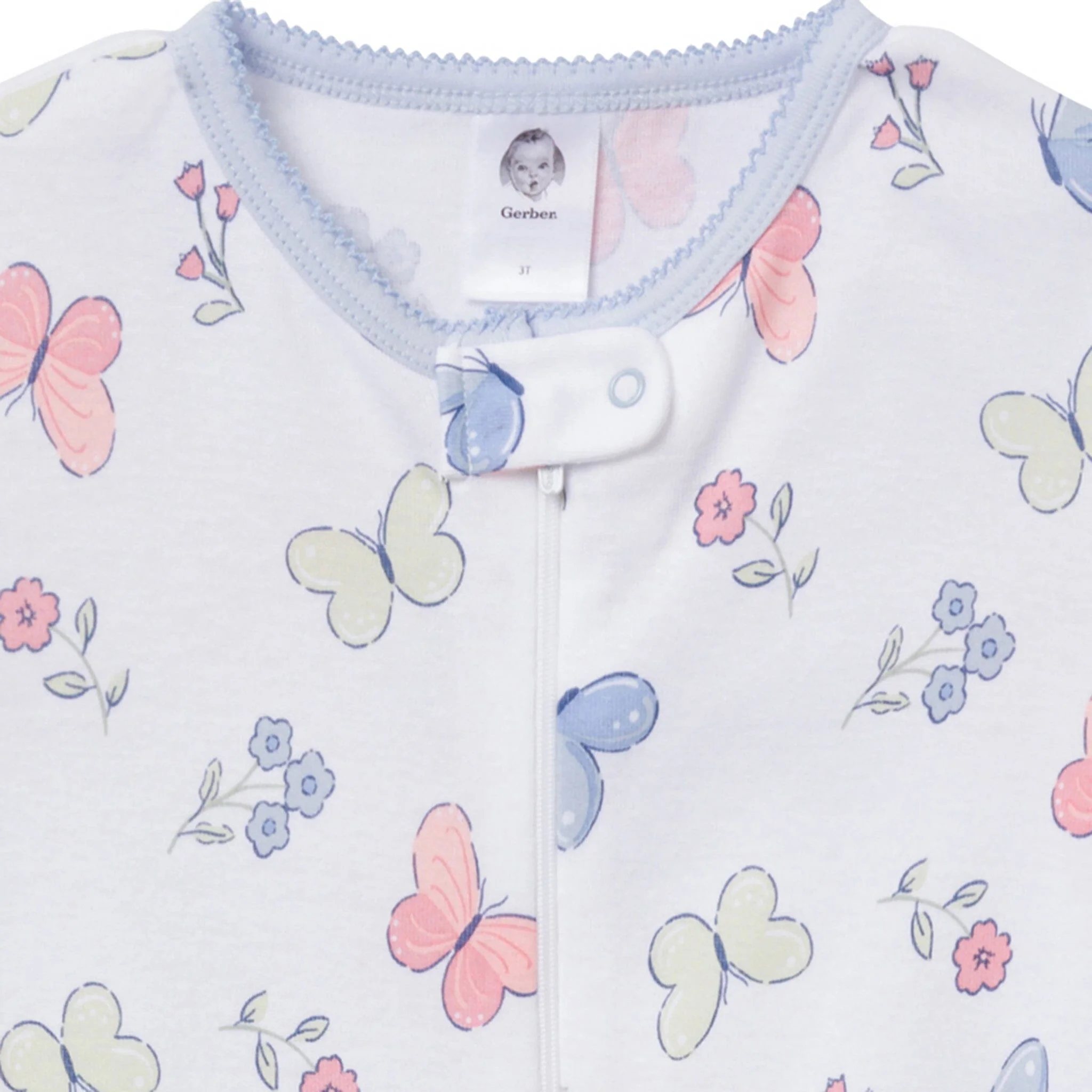2-Pack Baby & Toddler Girls Butterflies Snug Fit Footed Pajamas - Image 5