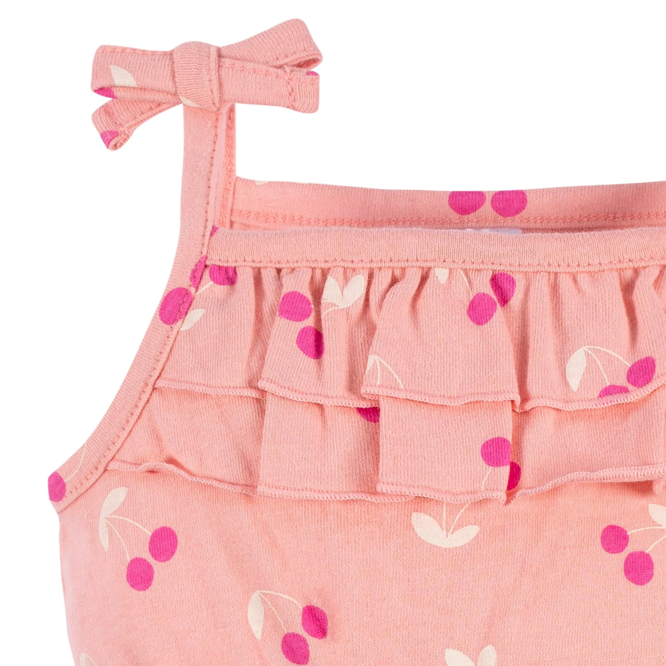 2-Pack Baby Girls Cherry Blossom Tank Rompers - Image 6