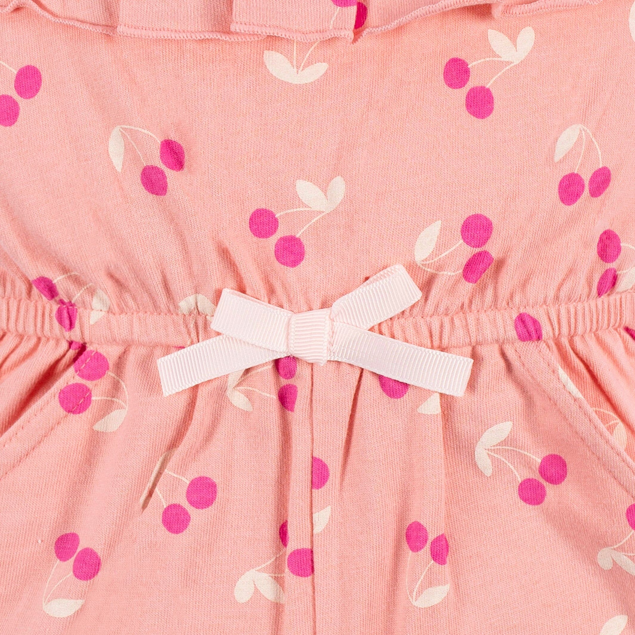 2-Pack Baby Girls Cherry Blossom Tank Rompers - Image 7