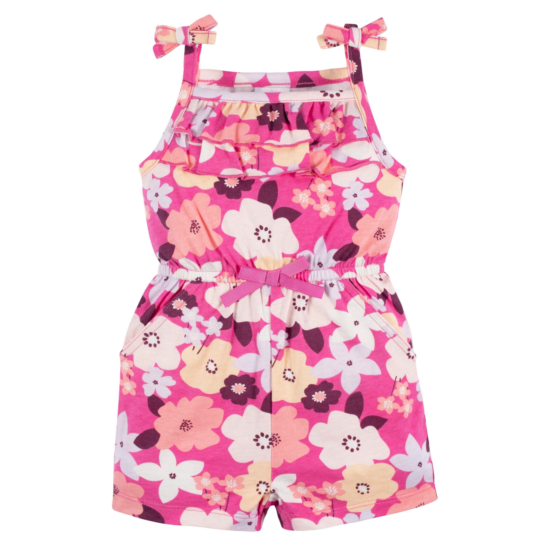 2-Pack Baby Girls Cherry Blossom Tank Rompers - Image 8