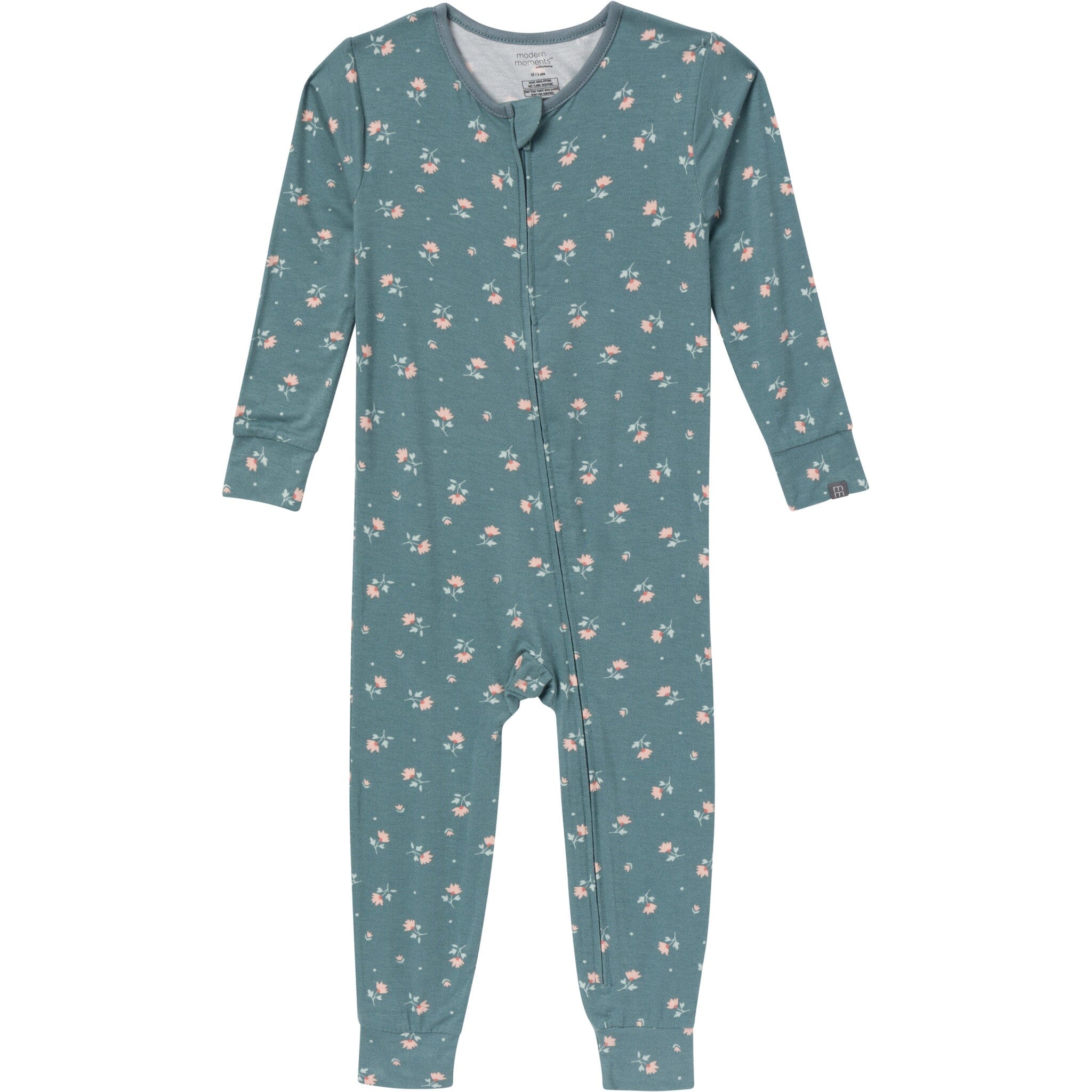2-Pack Baby & Toddler Girls Teal Rose Viscose Snug Fit Footless Pajamas - Image 2