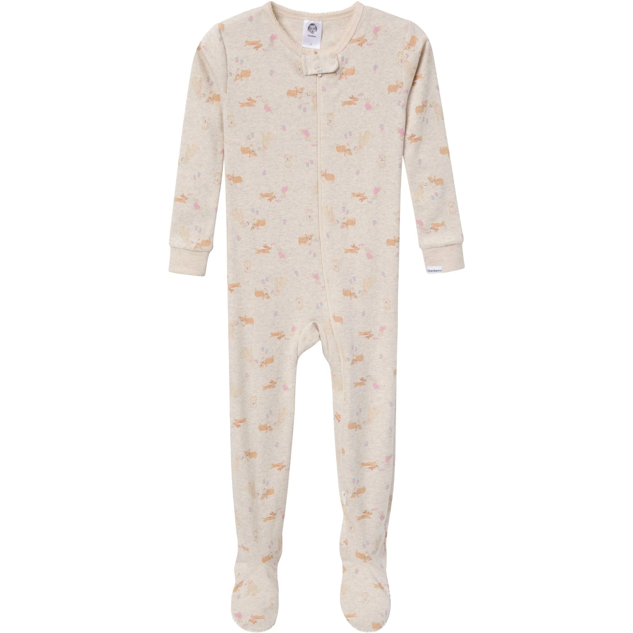 2-Pack Baby & Toddler Girls Dogs Snug Fit Footed Pajamas - Image 4