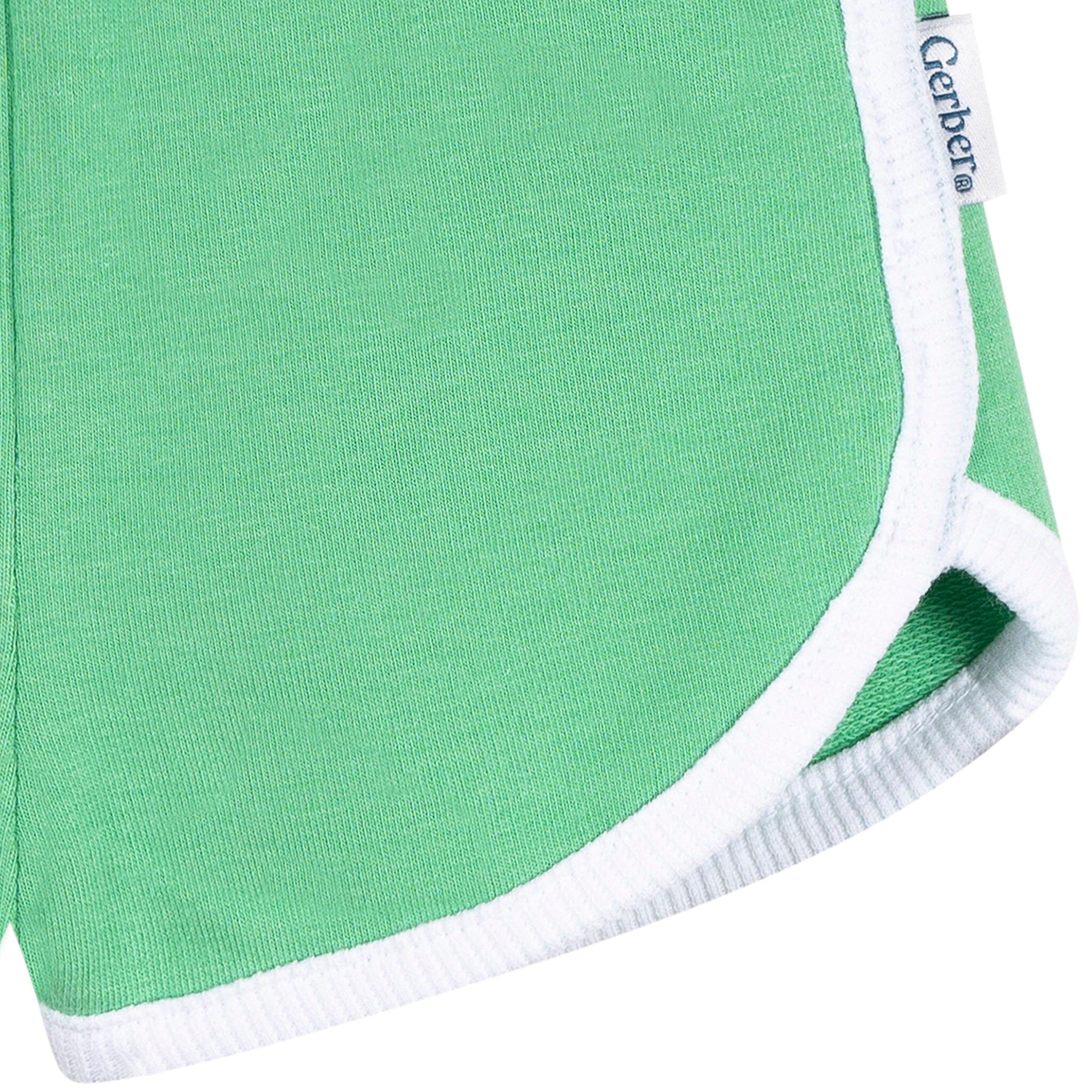 2-Pack Baby & Toddler Girls Green & Pink Knit Dolphin Shorts - Image 4