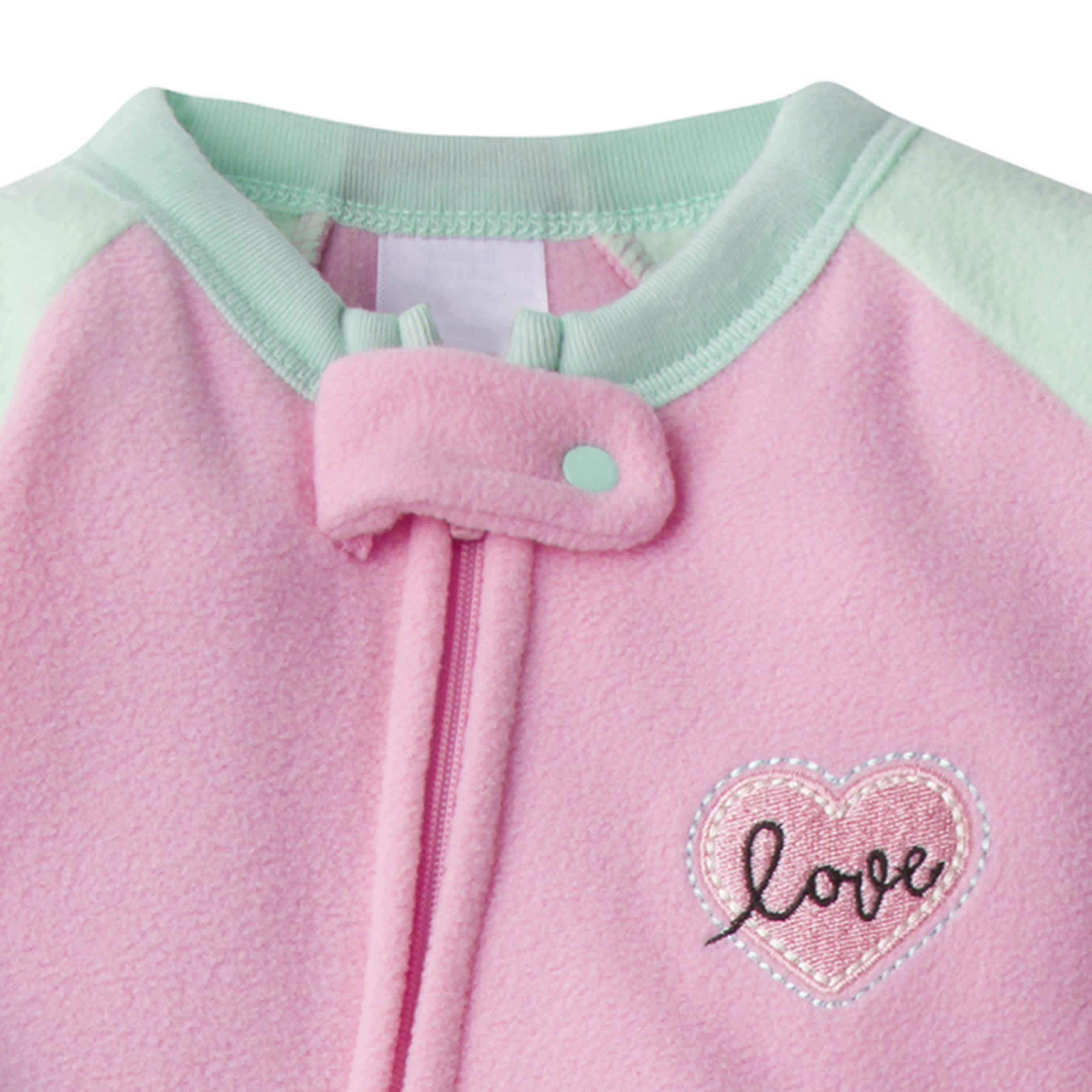 2-Pack Baby & Toddler Girls Love Fleece Pajamas - Image 2