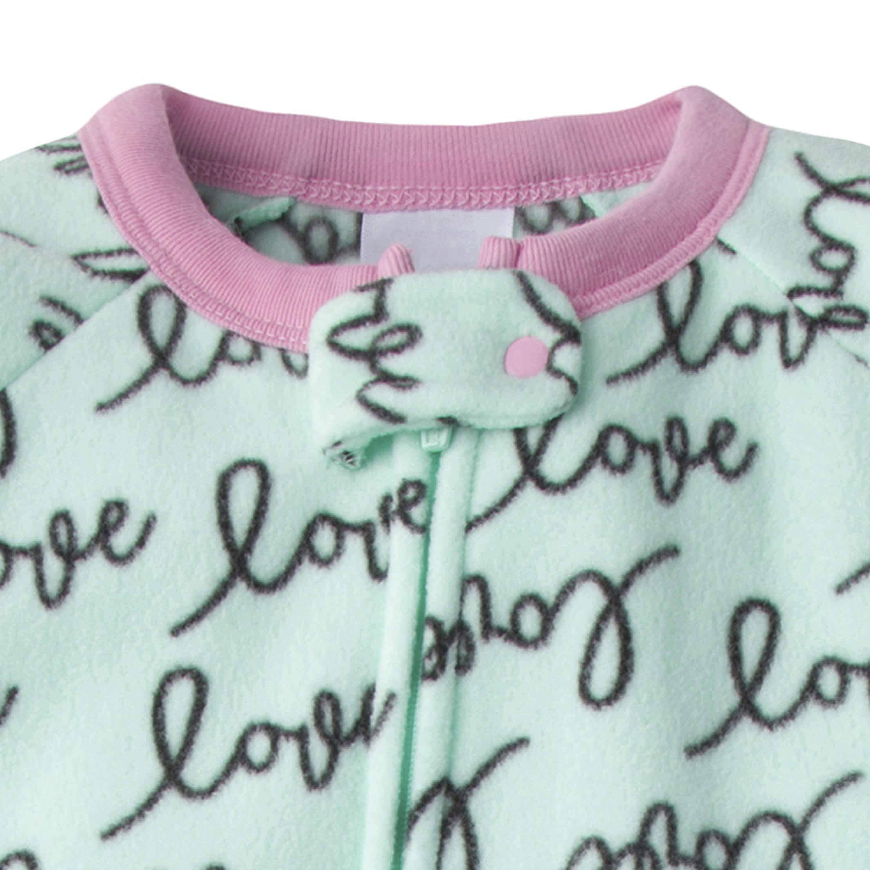 2-Pack Baby & Toddler Girls Love Fleece Pajamas - Image 3