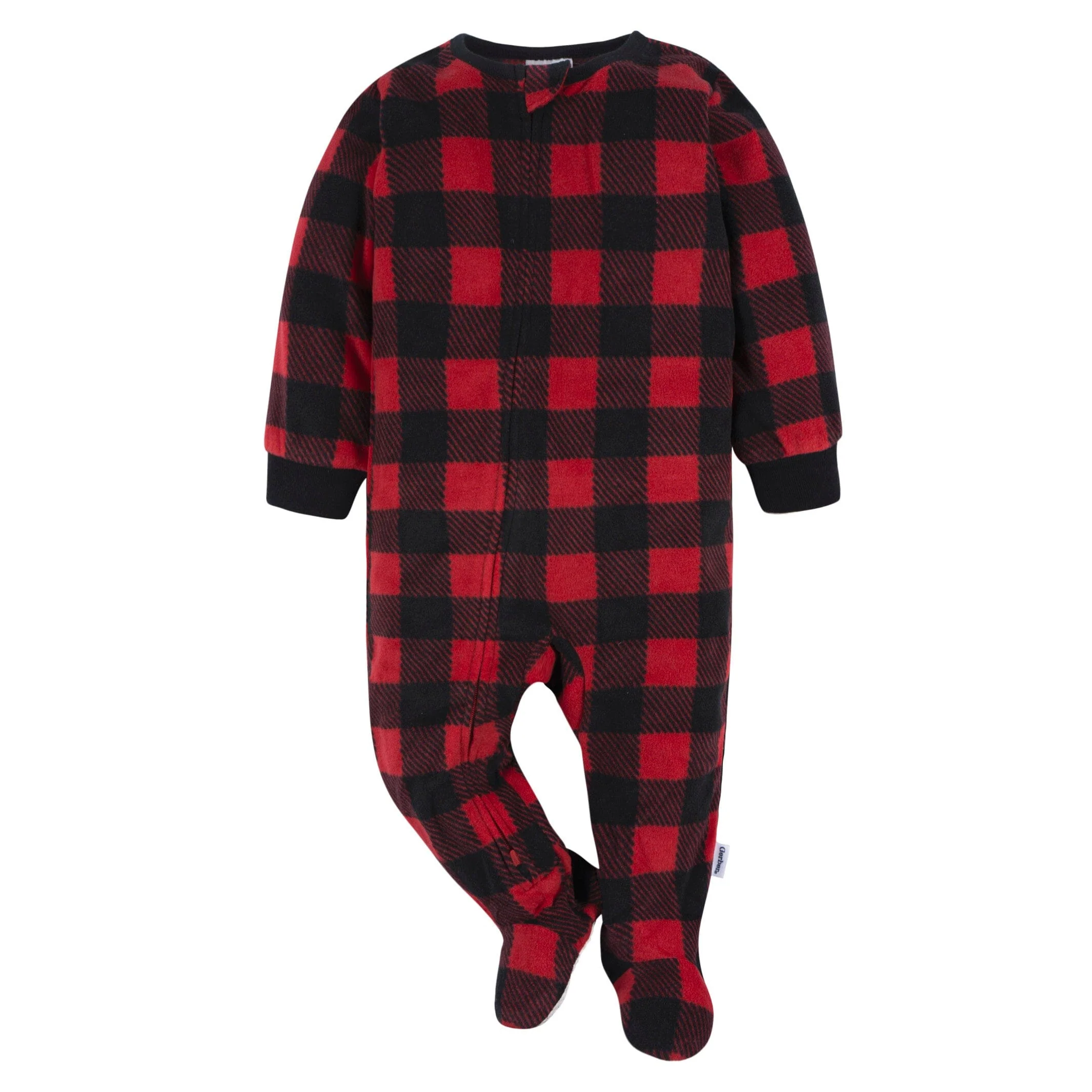 2-Pack Baby & Toddler Neutral Buffalo Plaid & Trees Fleece Pajamas - Image 4