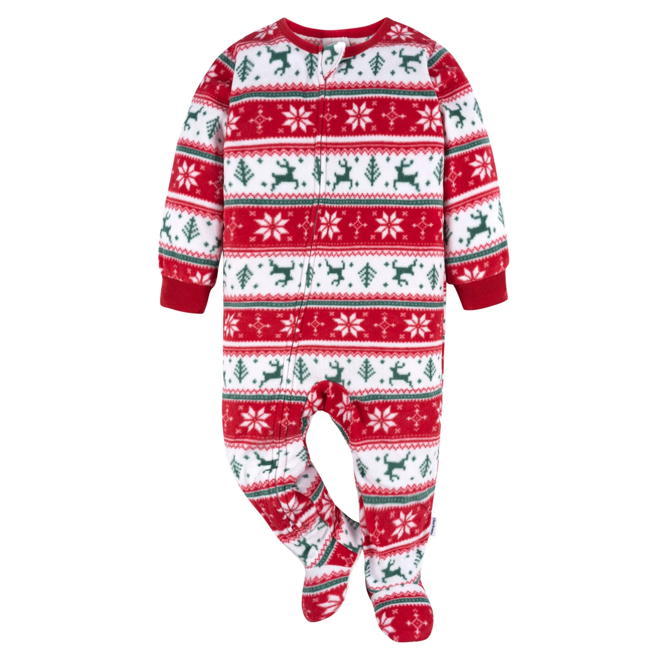 2-Pack Baby & Toddler Neutral Deer Fair Isle Fleece Pajamas - Image 4
