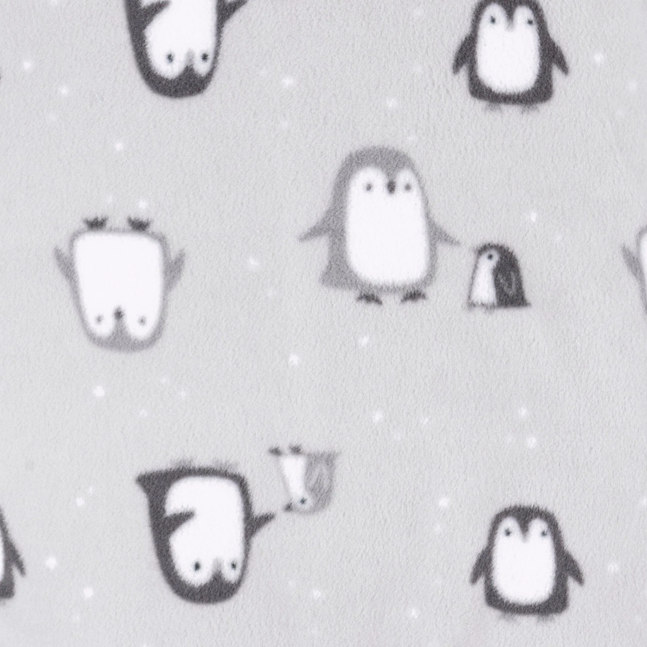 2-Pack Baby & Toddler Neutral Grey Penguins Fleece Pajamas - Image 5