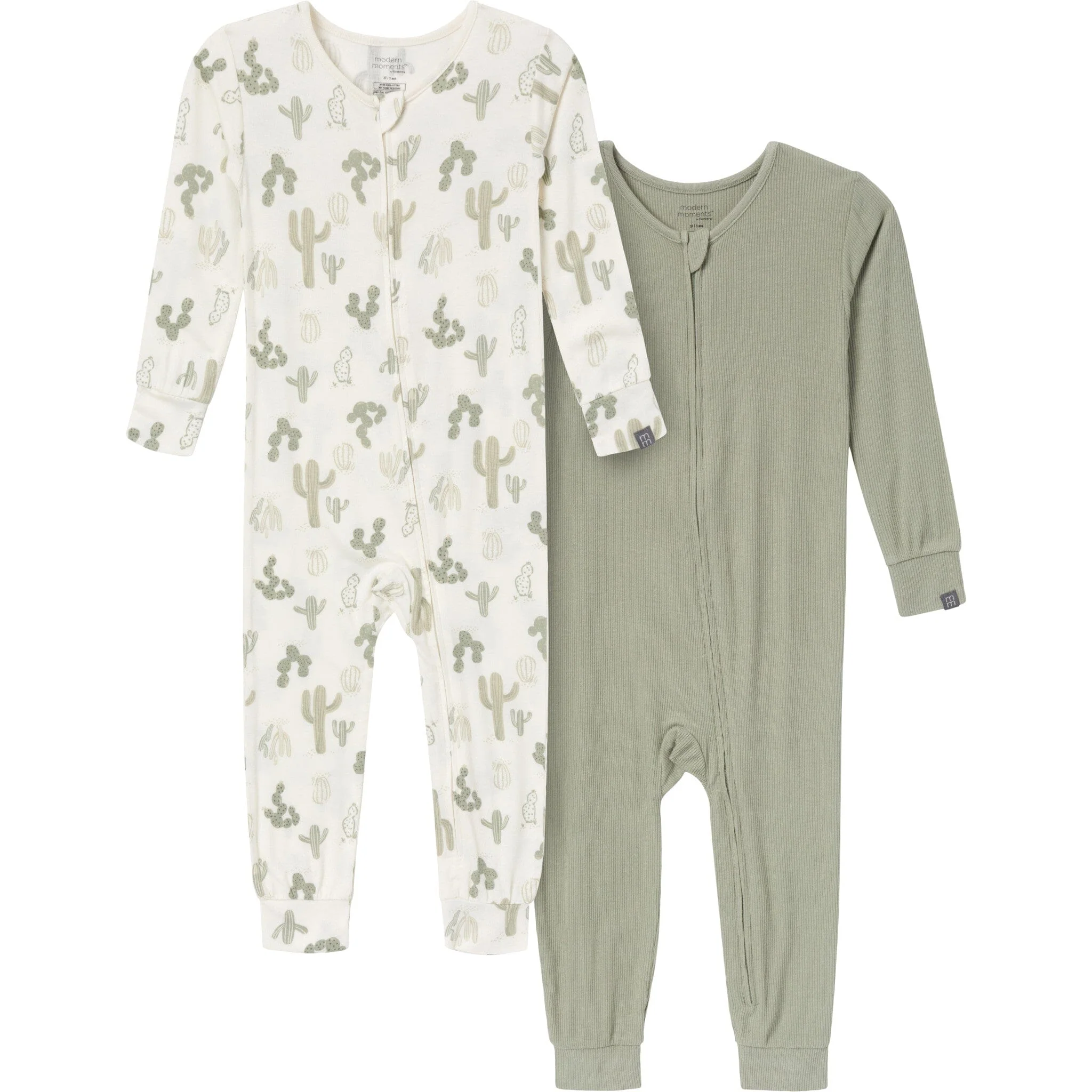 2-Pack Baby & Toddler Neutral Ivory Cactus Viscose Snug Fit Footless Pajamas