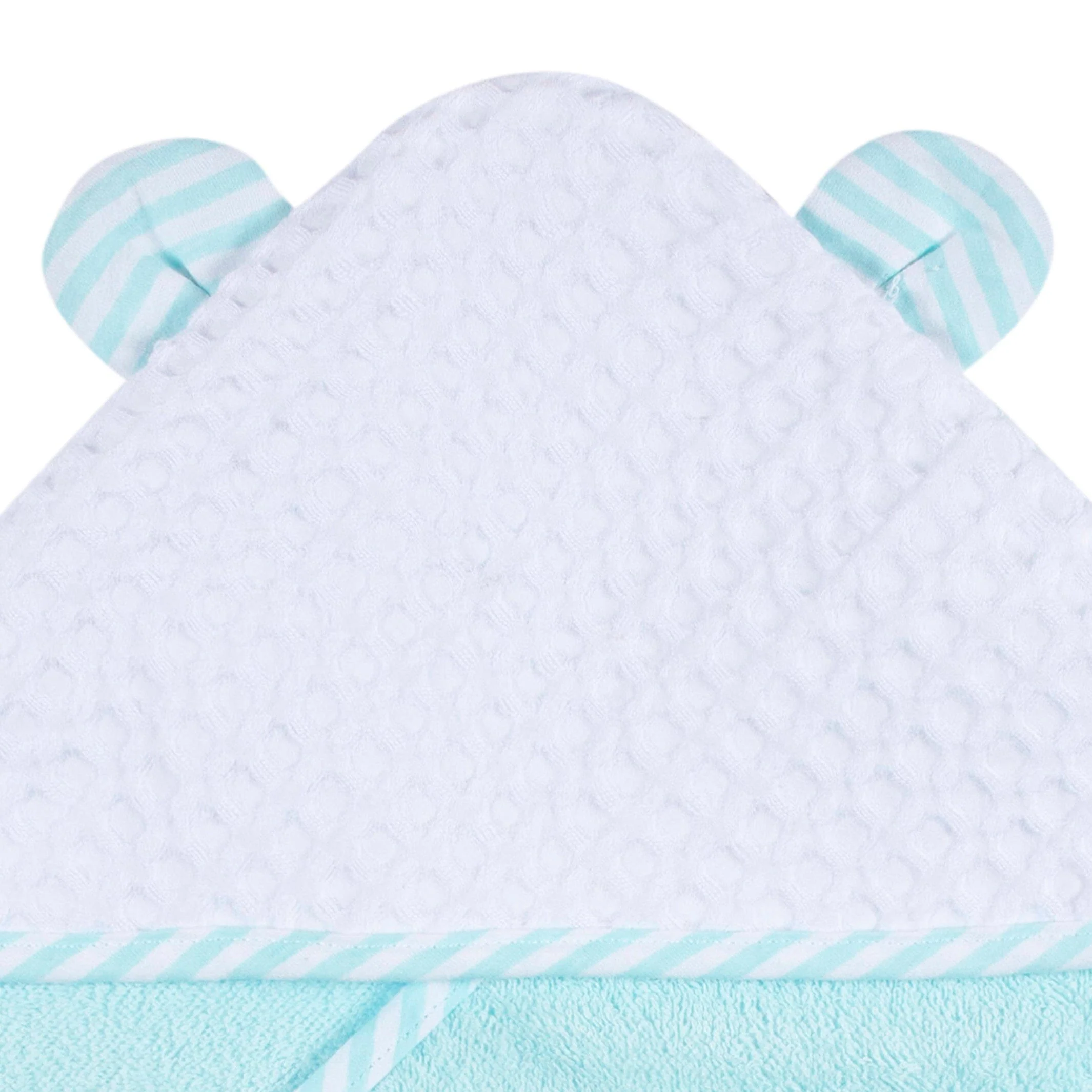 2-Piece Baby Neutral Little Animals Hooded Towel and Washcloth Mitt Set - Image 3