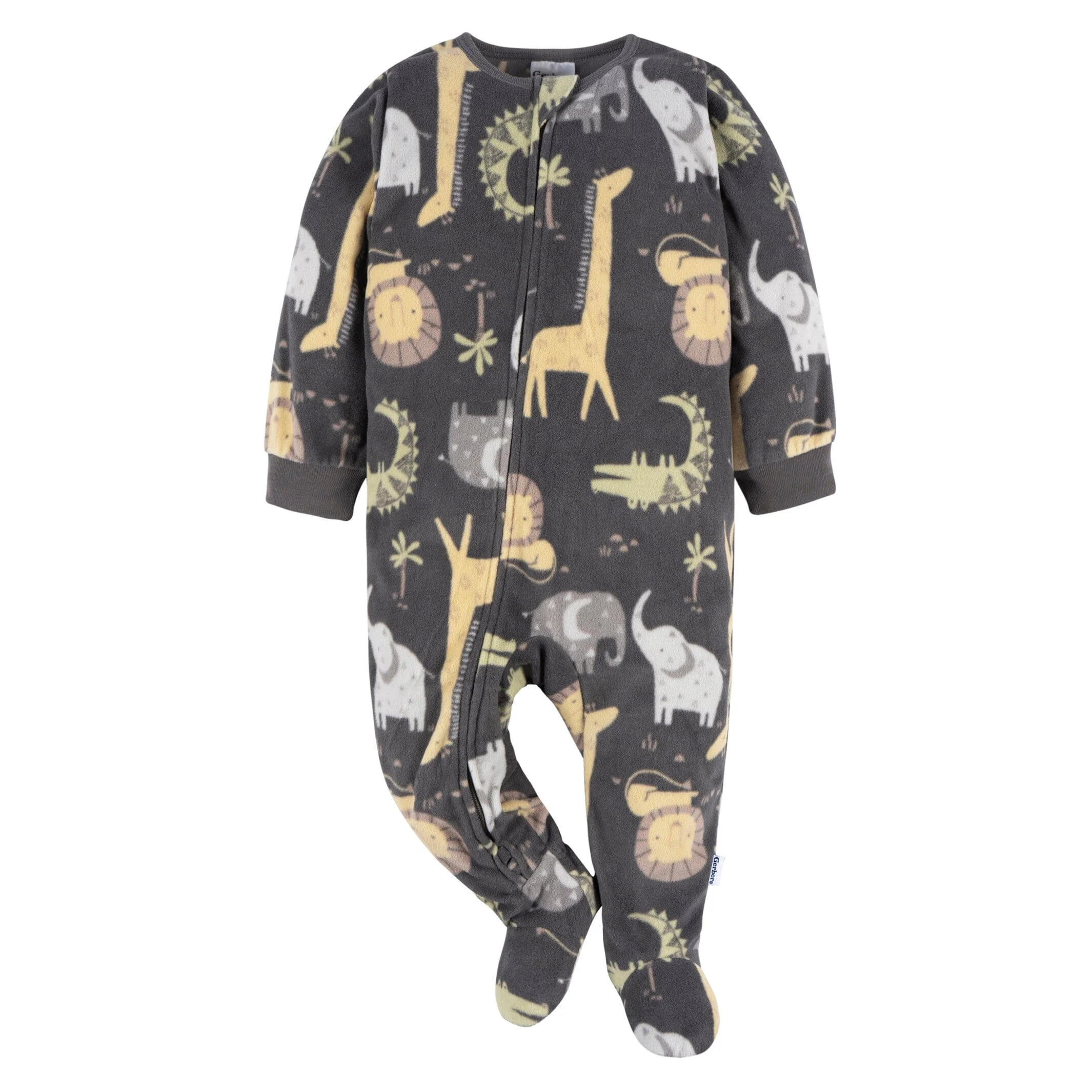 2-Pack Baby & Toddler Neutral Safari Fleece Pajamas - Image 6