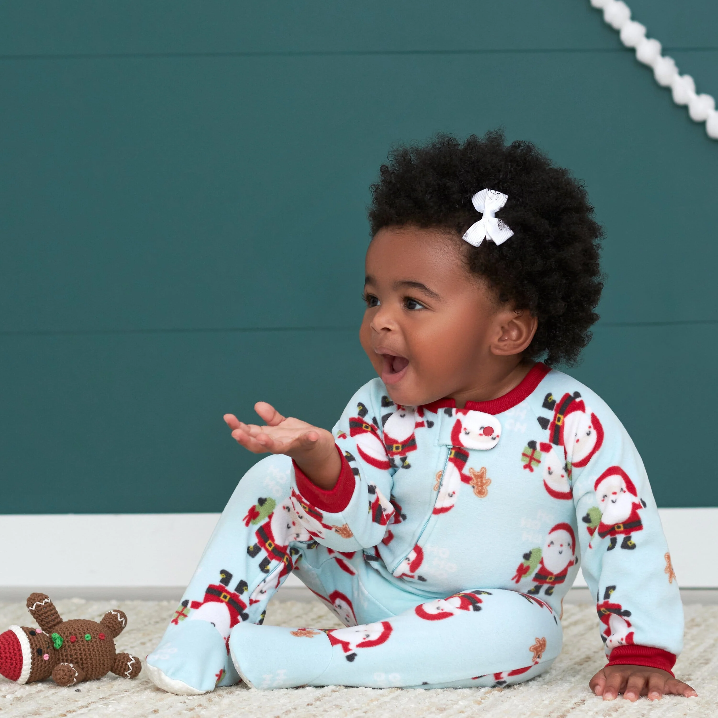 2-Pack Baby & Toddler Neutral Santa Fleece Pajamas - Image 3