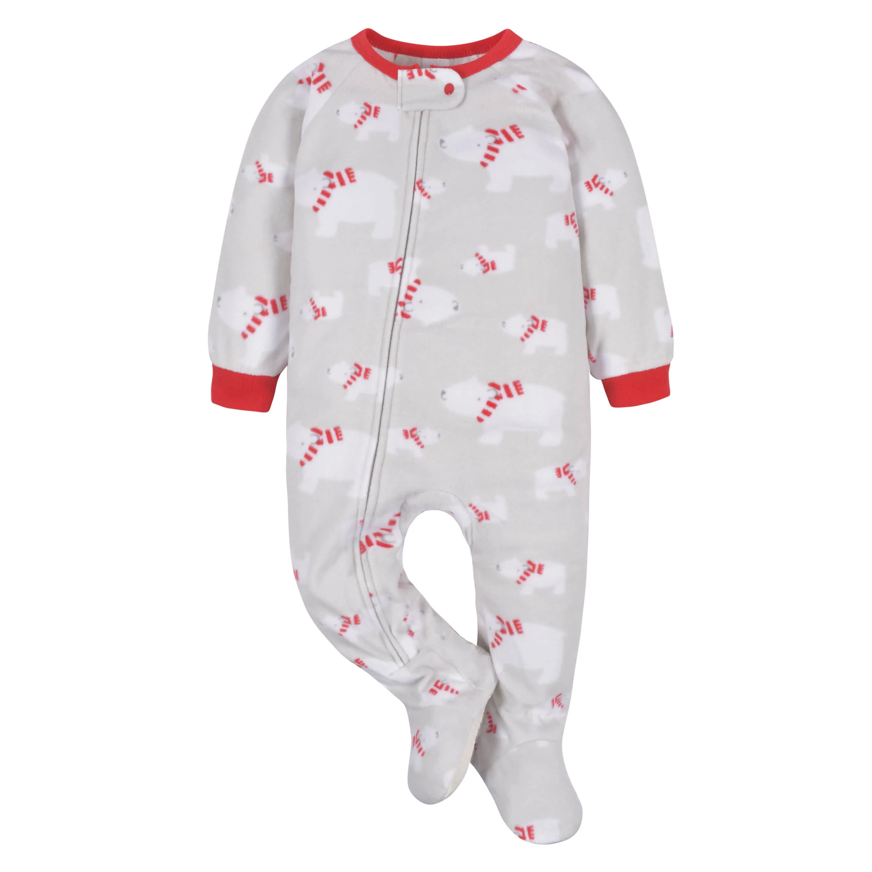 2-Pack Toddler Neutral Snowflakes & Bears Fleece Pajamas, 5T - Image 6