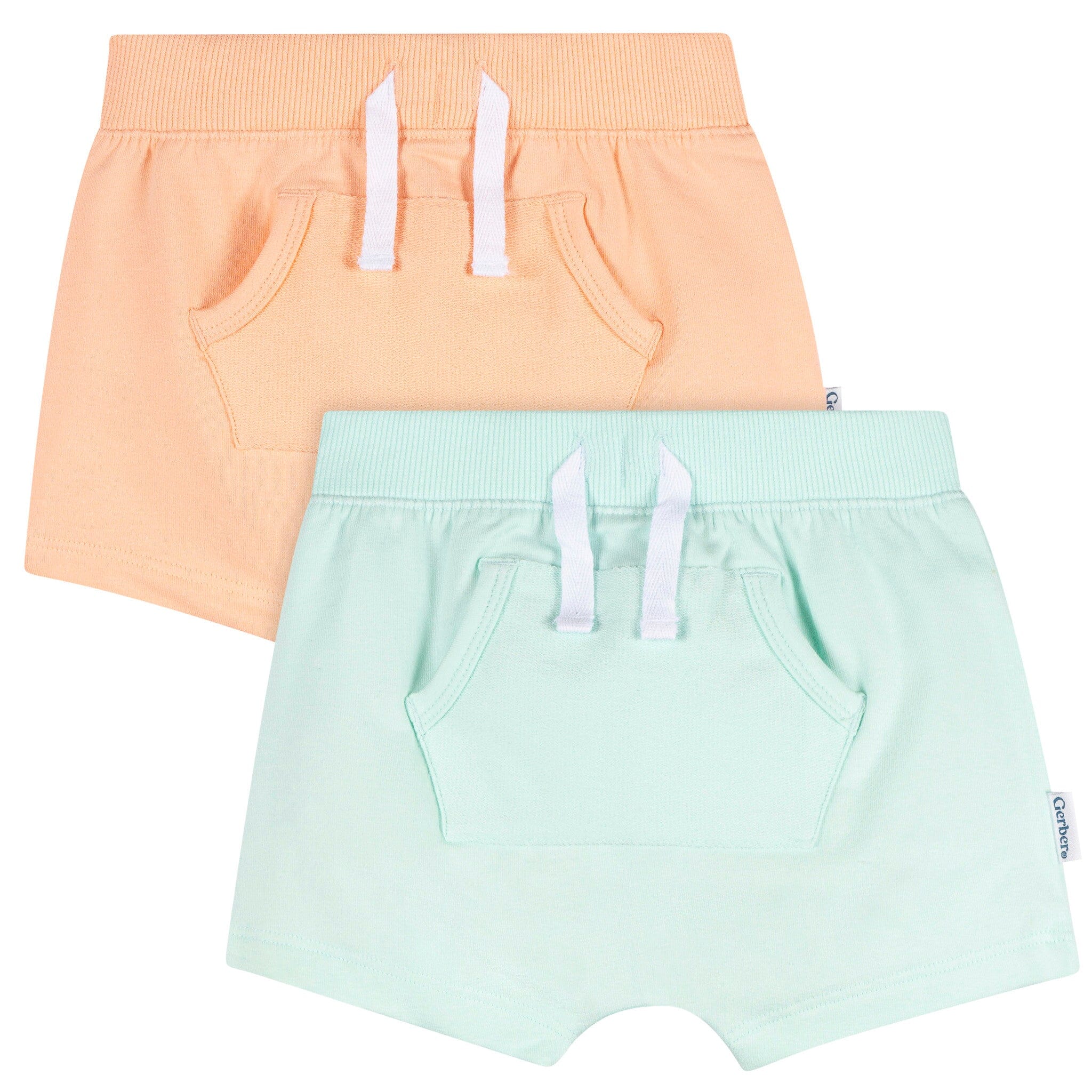 2-Pack Baby Boys Aqua & Peach Shorts
