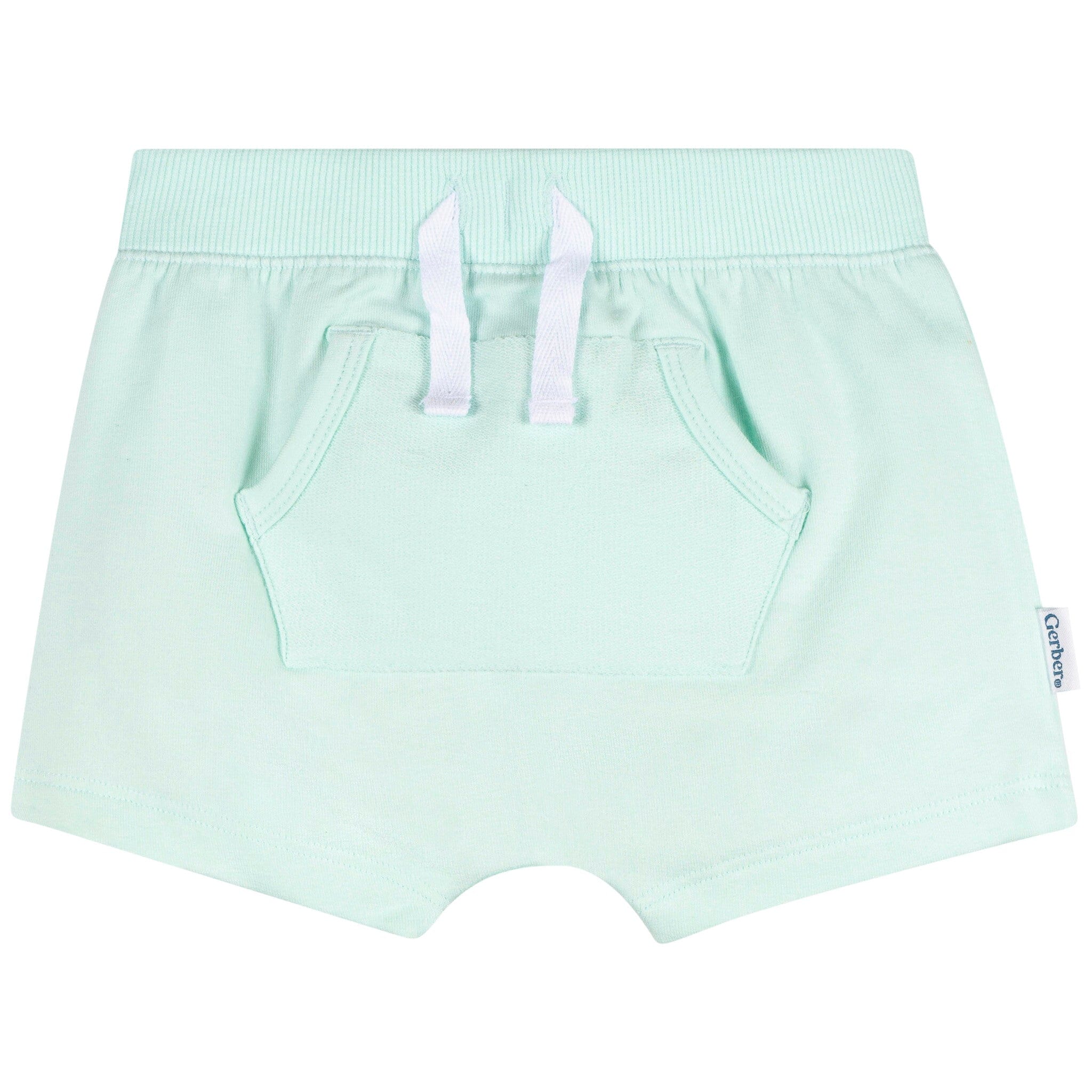 2-Pack Baby Boys Aqua & Peach Shorts - Image 7