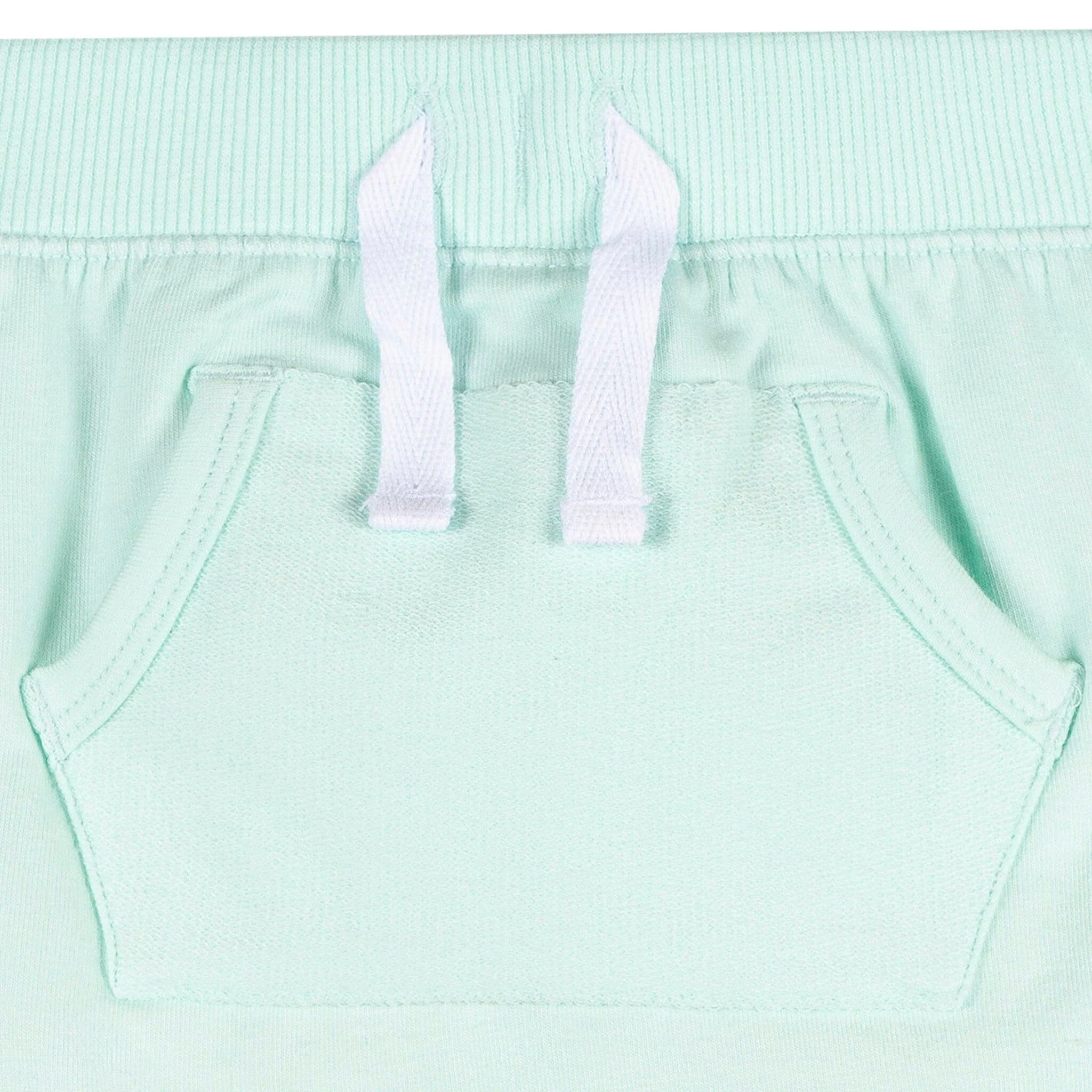 2-Pack Baby Boys Aqua & Peach Shorts - Image 9