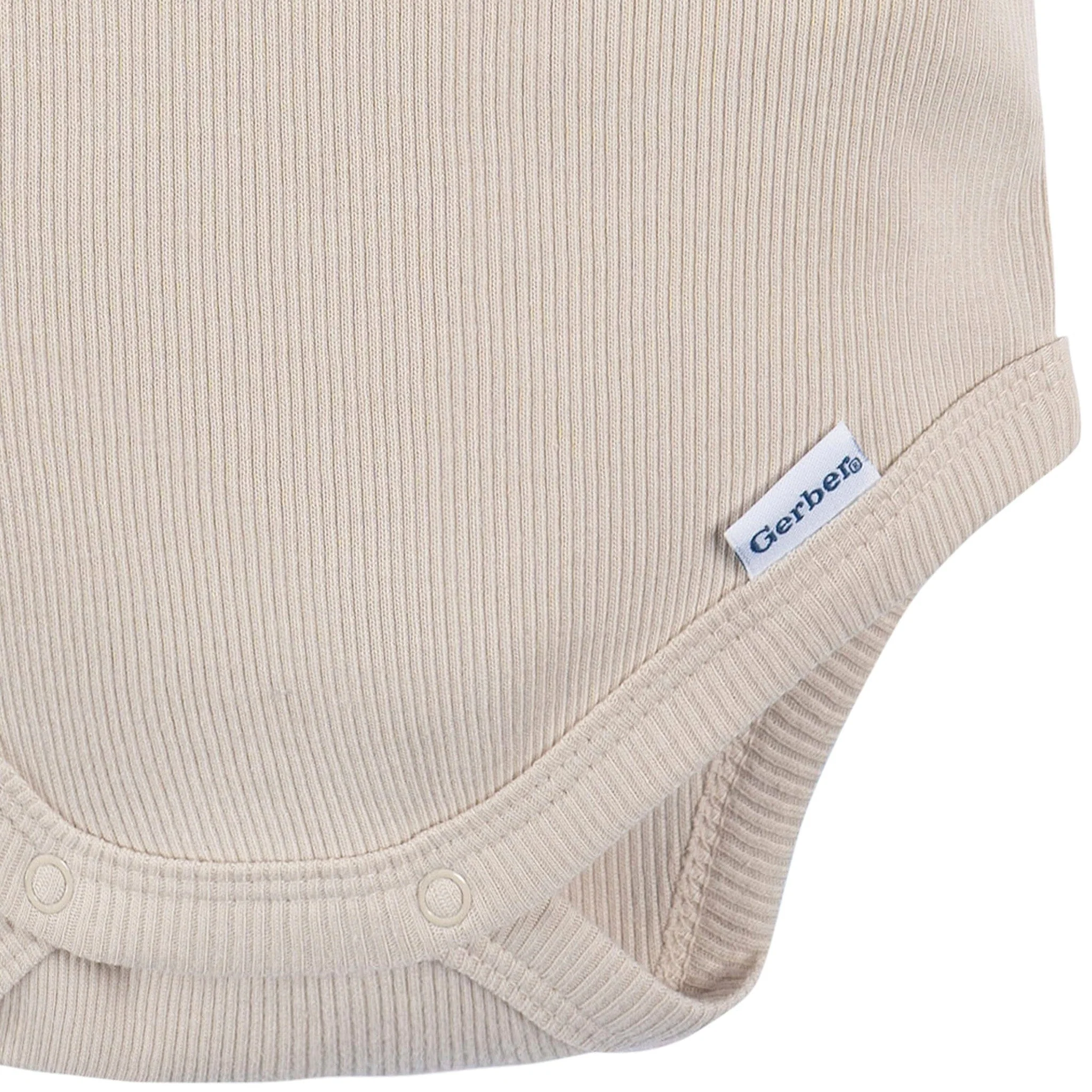 2-Piece Baby Boys Beige Bodysuit and Shorts Set - Image 4