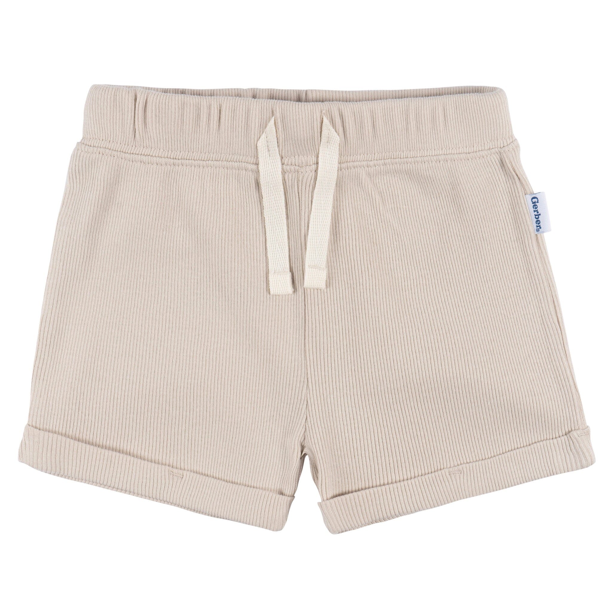 2-Piece Baby Boys Beige Bodysuit and Shorts Set - Image 5