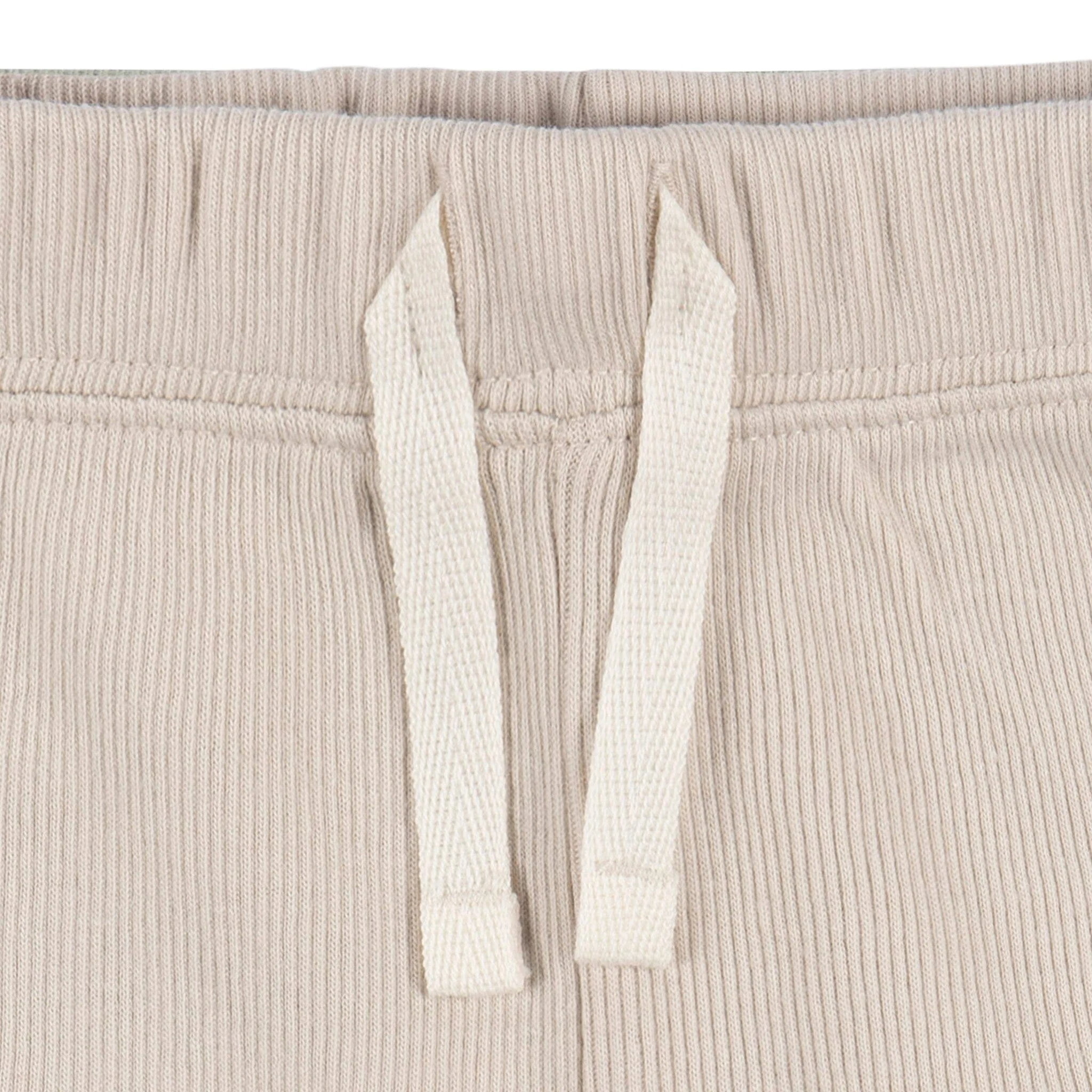 2-Piece Baby Boys Beige Bodysuit and Shorts Set - Image 6