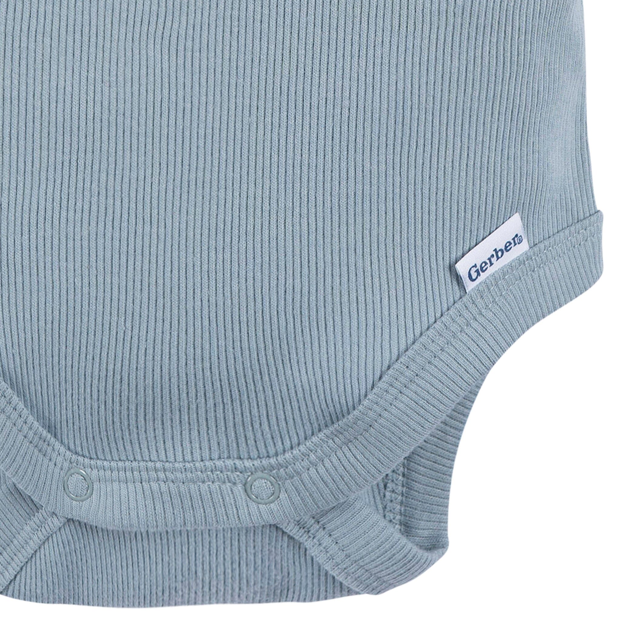 2-Piece Baby Boys Blue Bodysuit and Shorts Set - Image 6