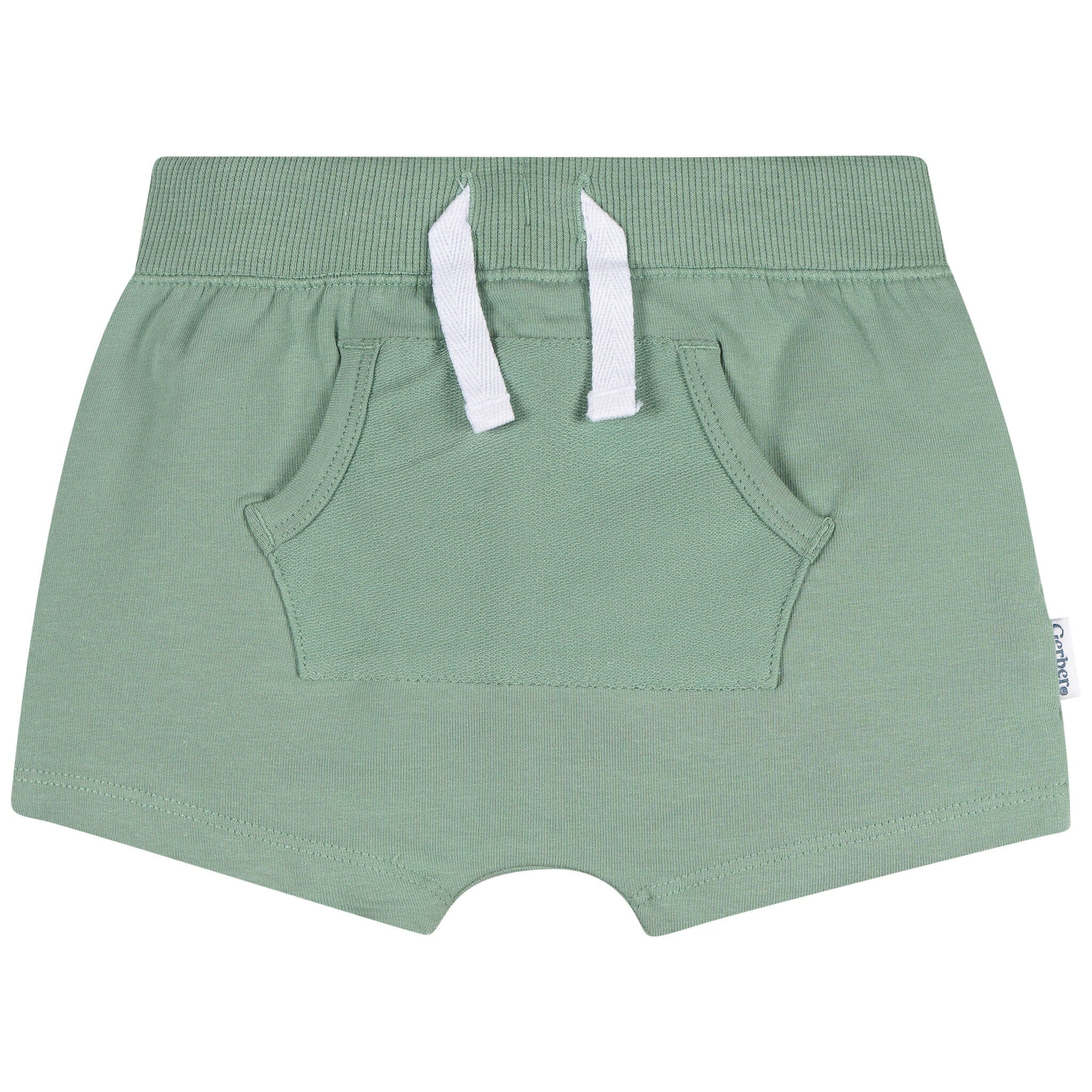 2-Pack Baby Boys Blue & Green Shorts - Image 2