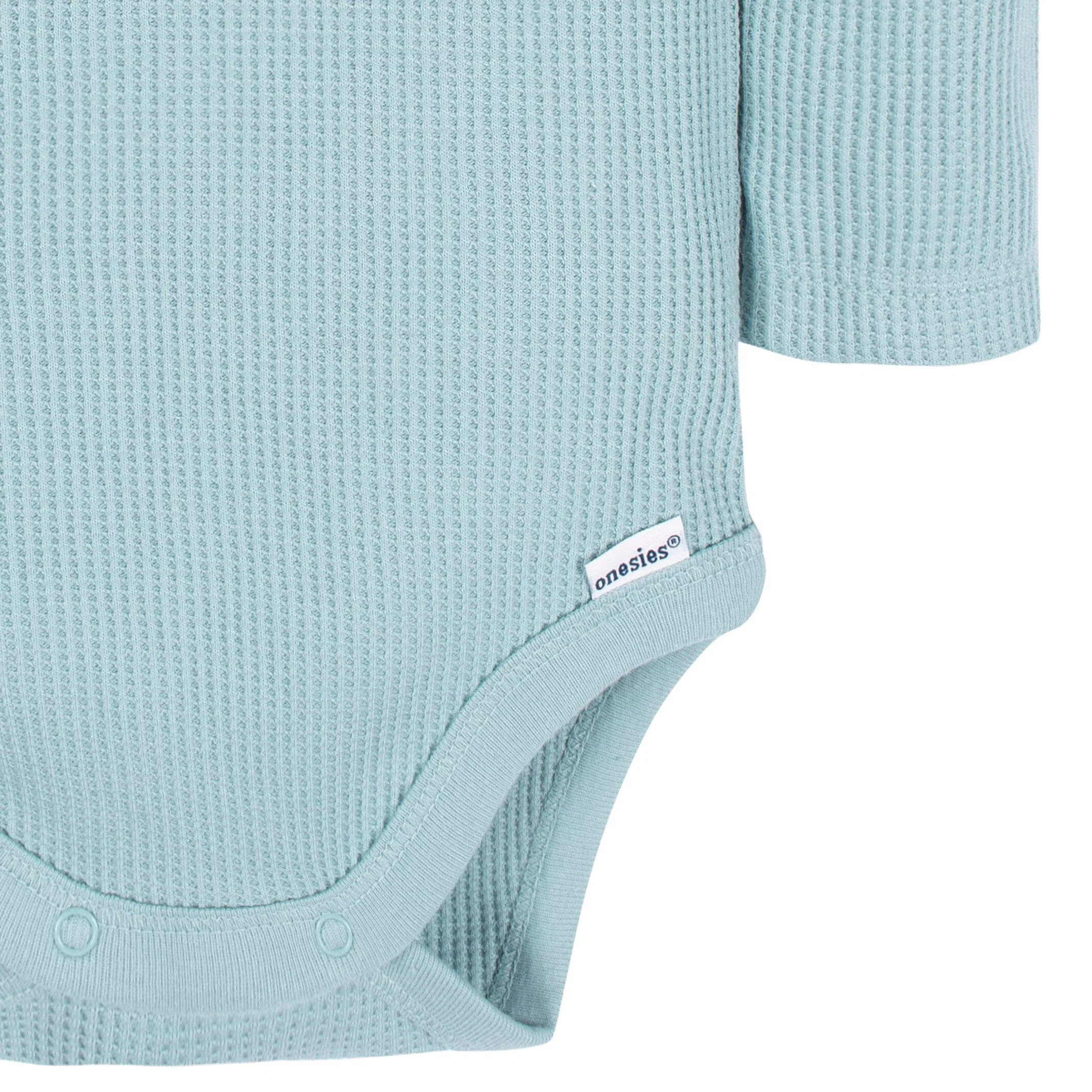 2-Pack Baby Boys Blue & Ivory Long Sleeve Henley Onesies® Bodysuits - Image 8