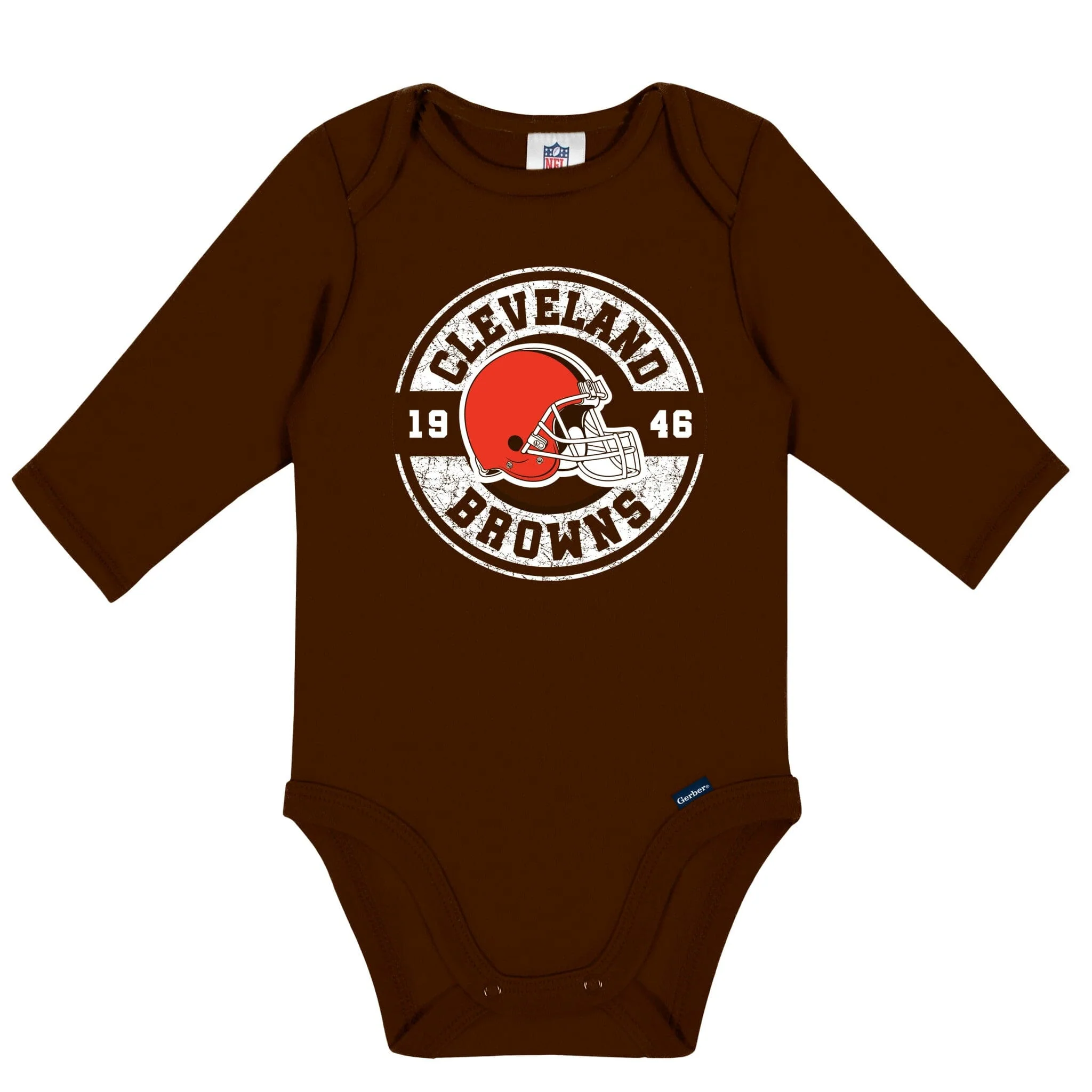 2-Pack Baby Boys Cleveland Browns Long Sleeve Bodysuit Set - Image 3