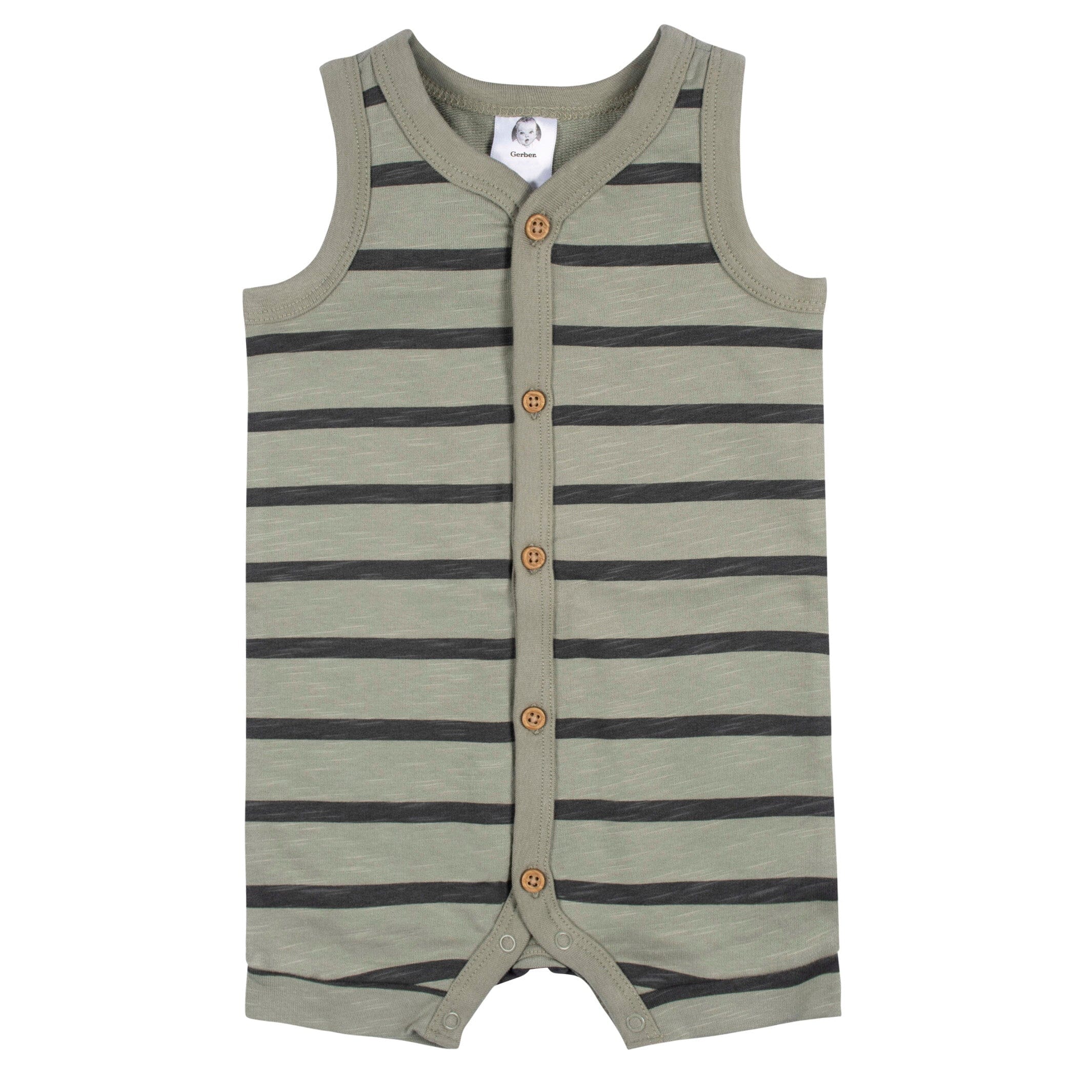 2-Pack Baby Boys Camo & Striped Short Leg Sleeveless Romper, 24M - Image 4