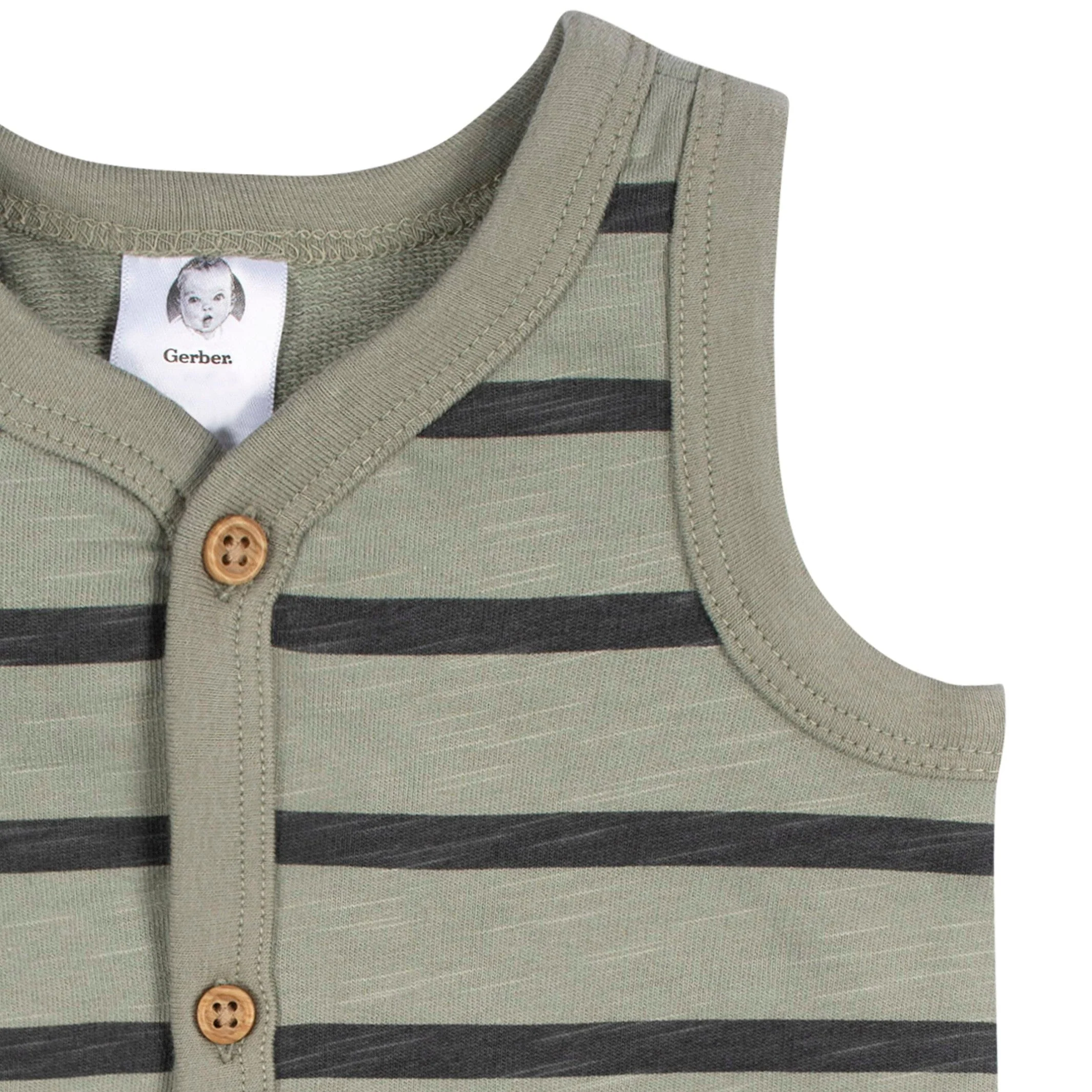 2-Pack Baby Boys Camo & Striped Short Leg Sleeveless Romper, 24M - Image 5