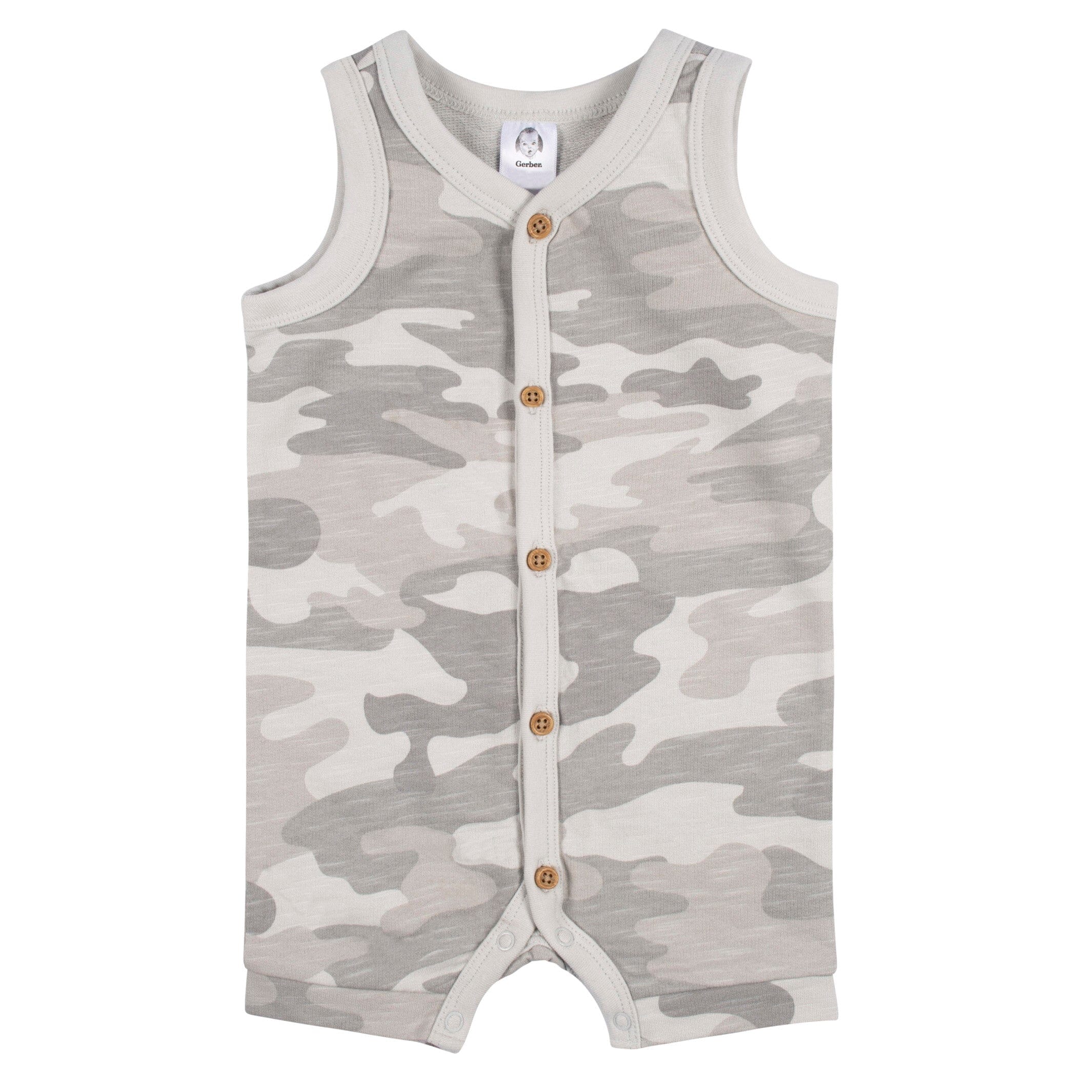 2-Pack Baby Boys Camo & Yellow Short Leg Sleeveless Romper, 0-3M - Image 4