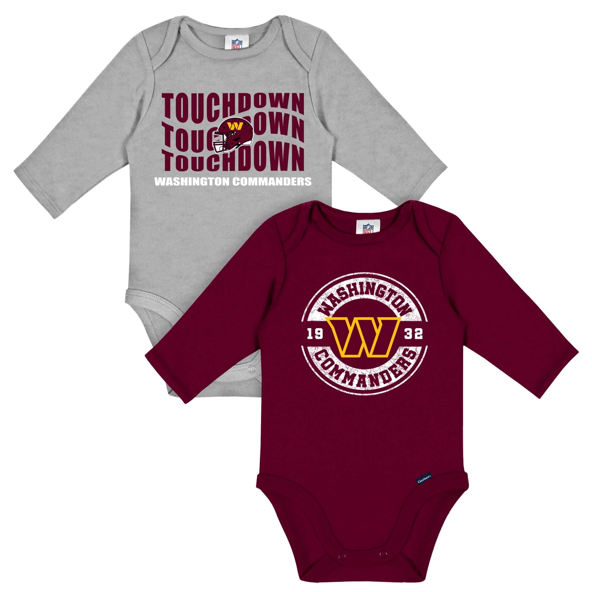 2-Pack Baby Boys Commanders Long Sleeve Bodysuit Set