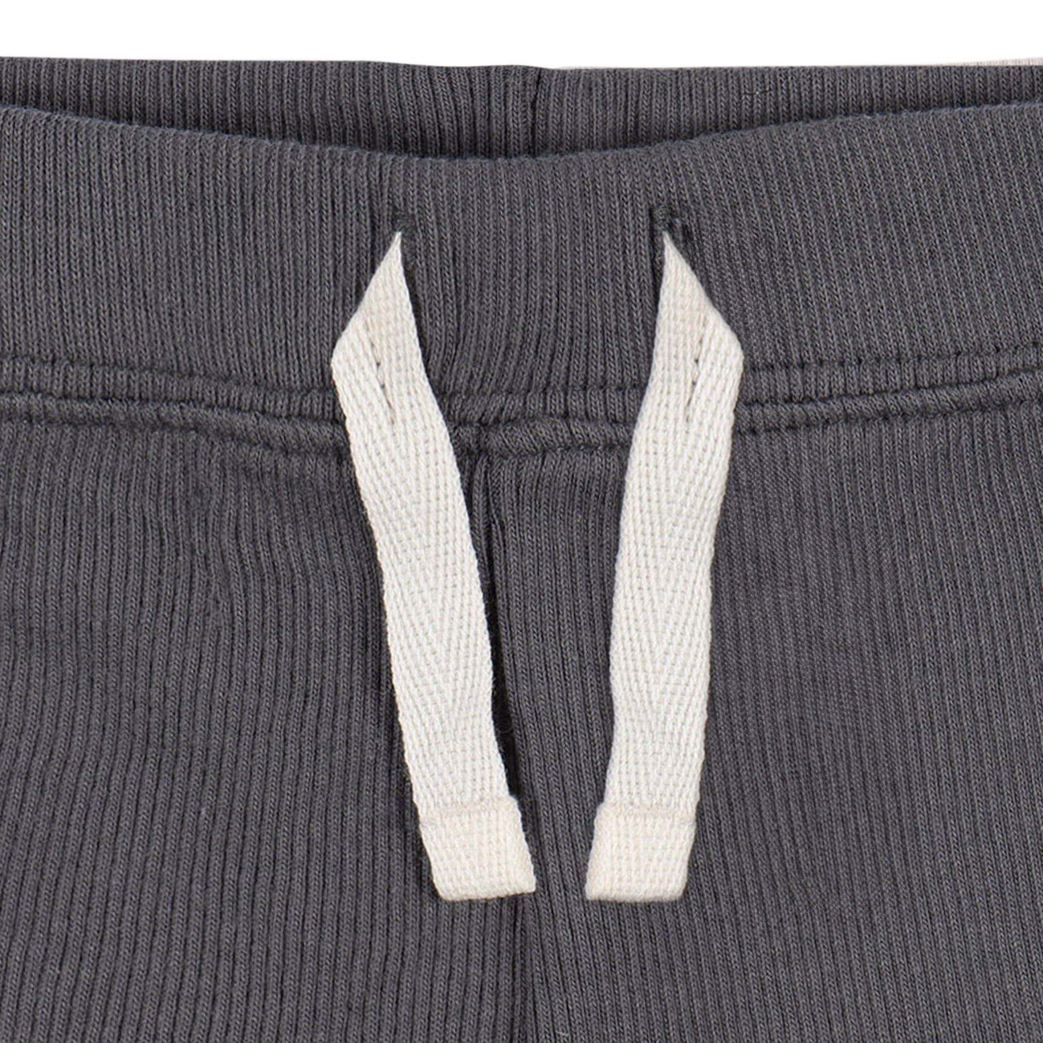 2-Piece Baby Boys Dark Grey Bodysuit and Shorts Set - Image 6