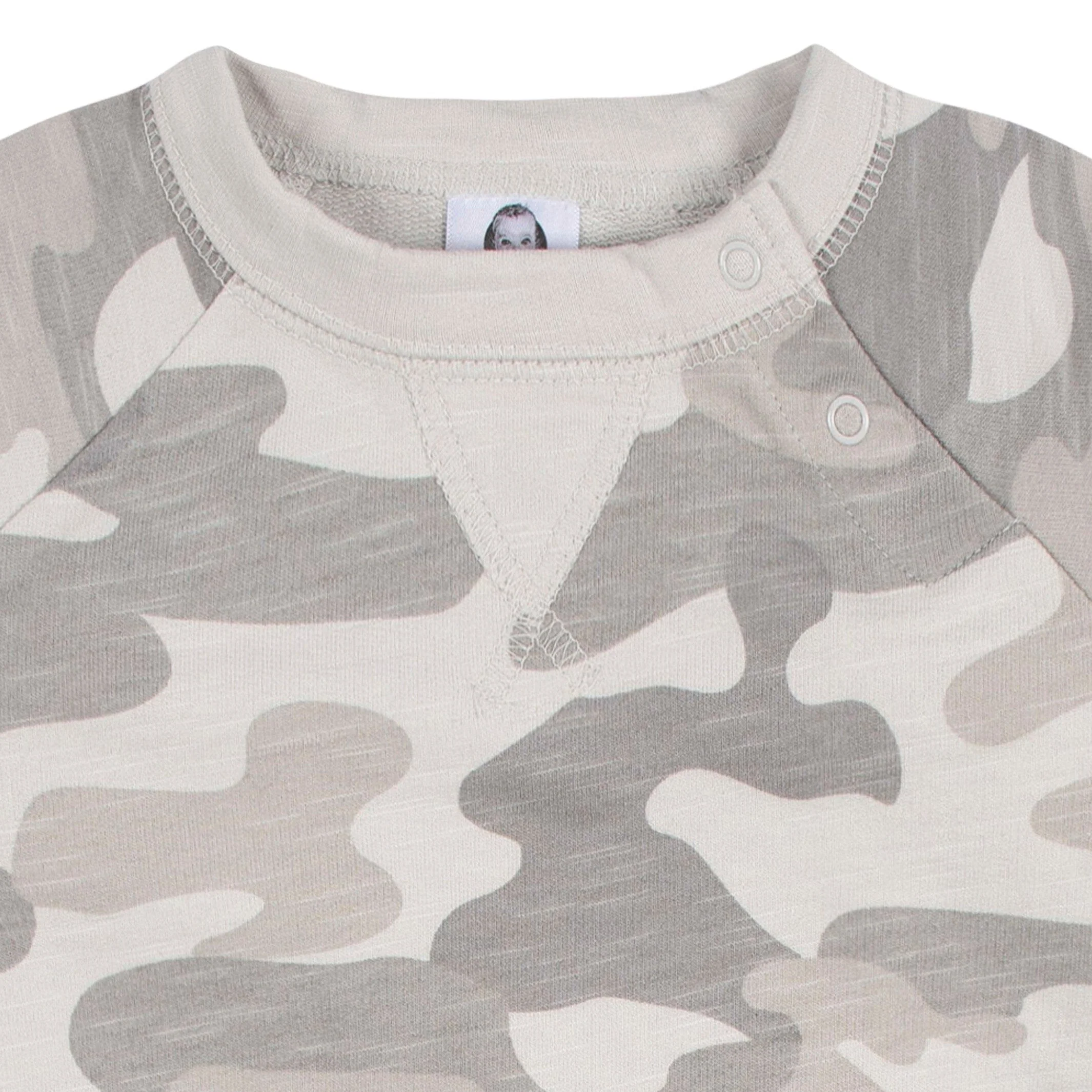 2-Pack Baby Boys Gray Camo & Yellow Raglan Sleeve Romper, 0-3M - Image 3