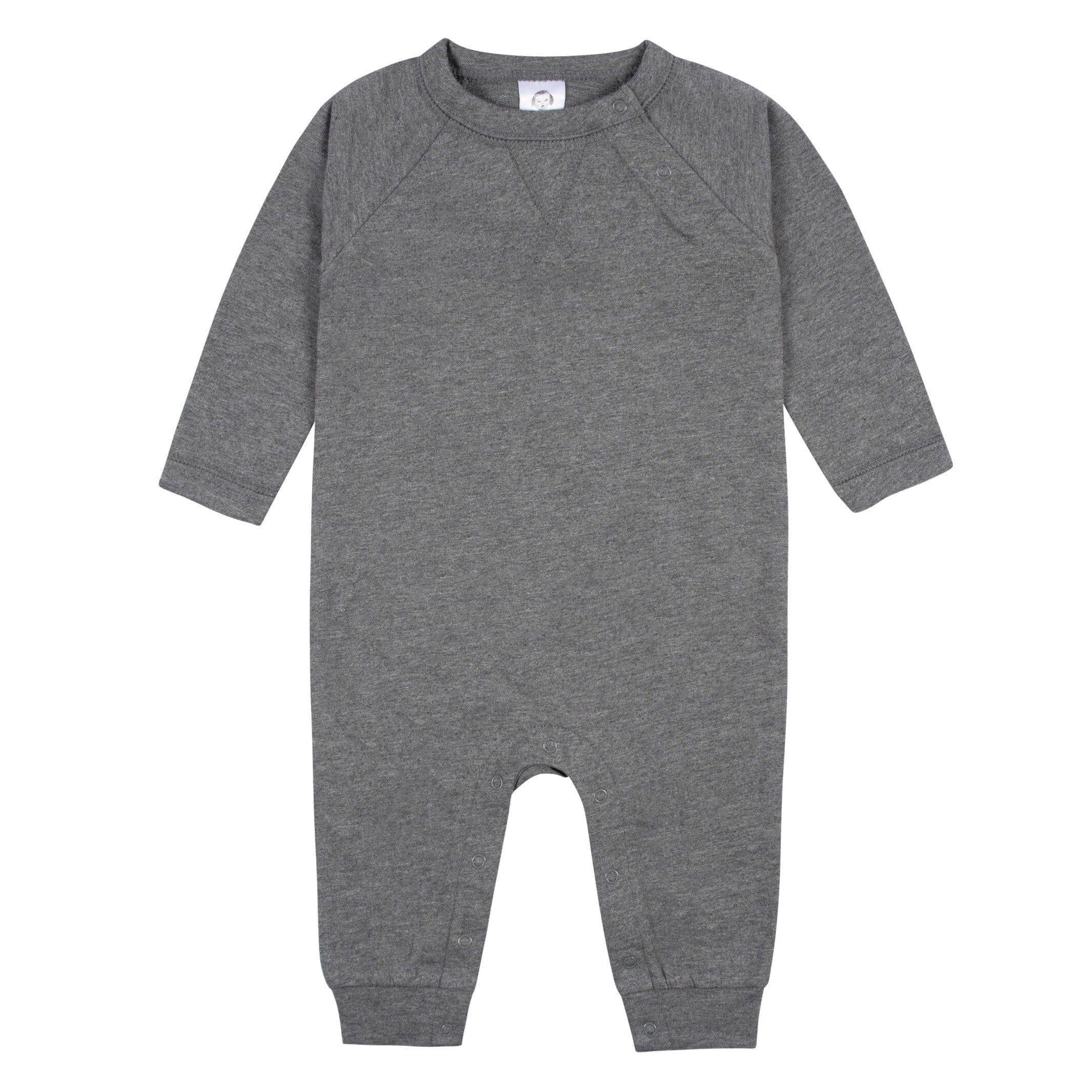 2-Pack Baby Boys Heather Gray & Rust Raglan Sleeve Romper - Image 2