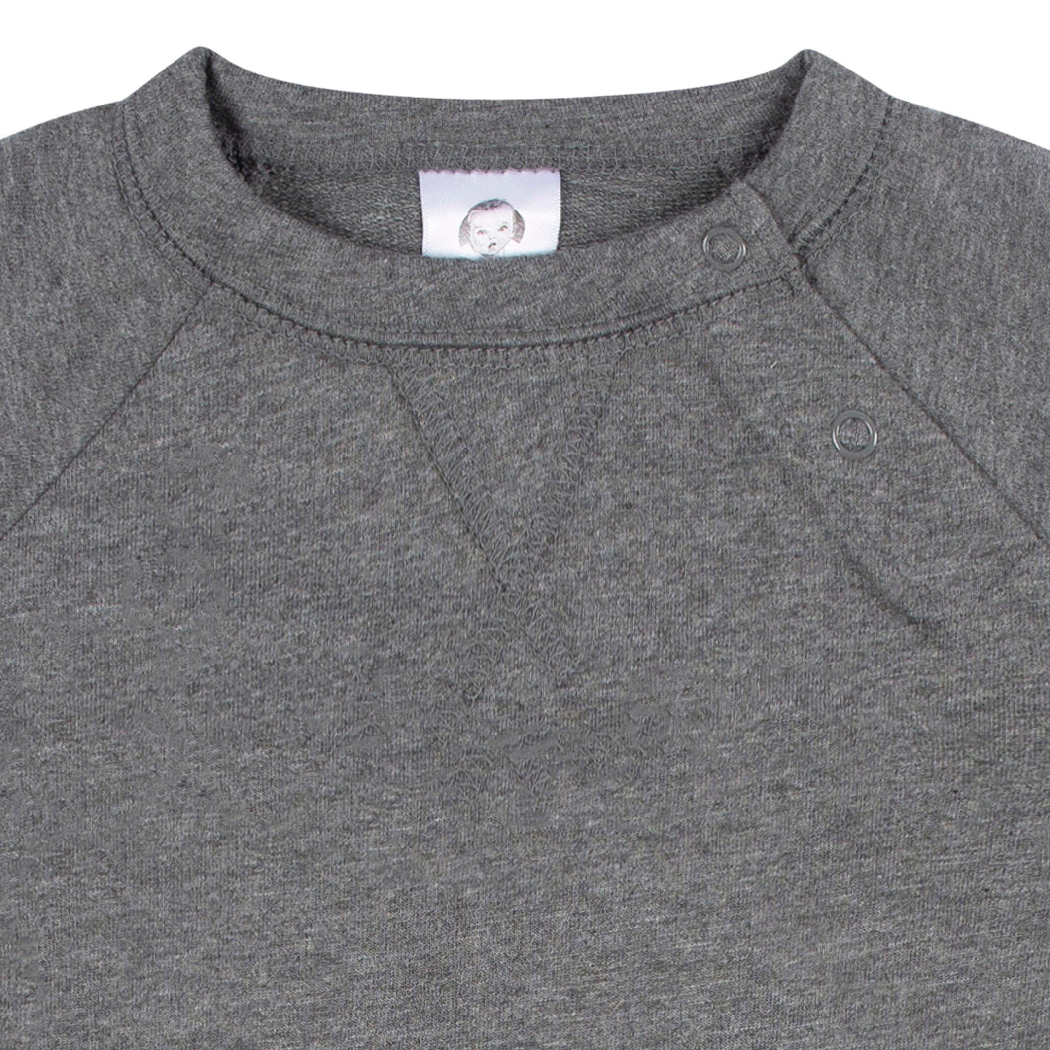2-Pack Baby Boys Heather Gray & Rust Raglan Sleeve Romper - Image 3