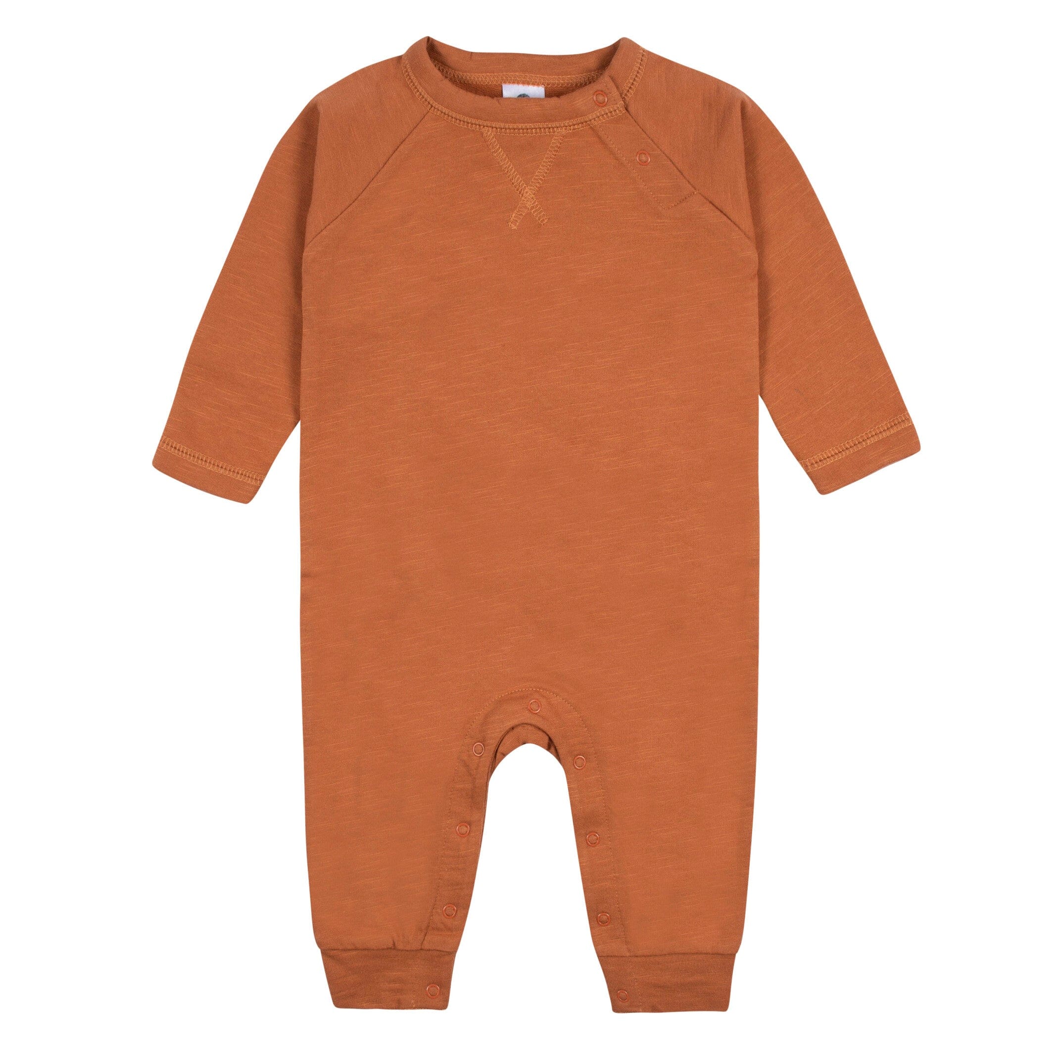 2-Pack Baby Boys Heather Gray & Rust Raglan Sleeve Romper - Image 5