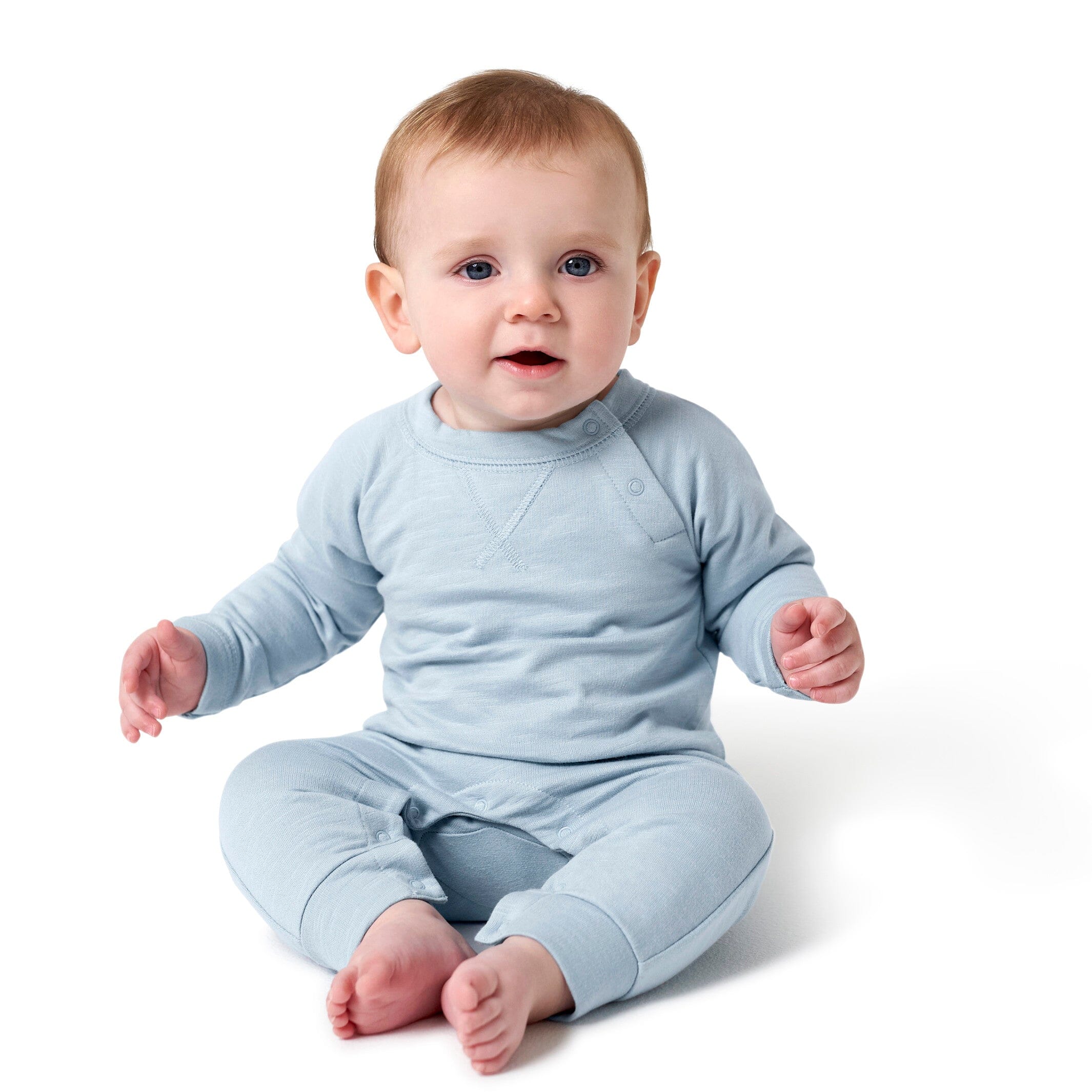 2-Pack Baby Boys Dark Gray Tie Dye & Blue Raglan Sleeve Romper - Image 3