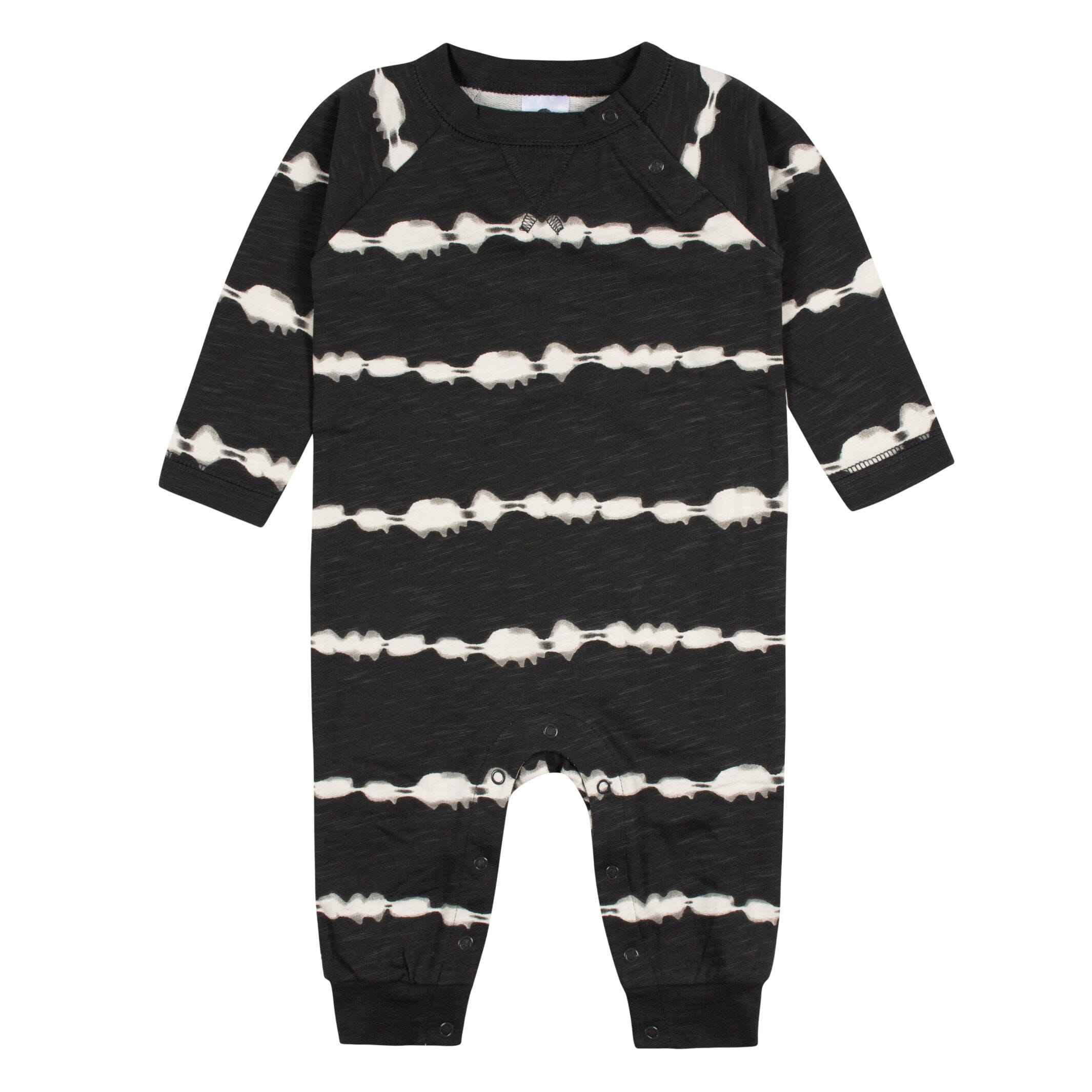 2-Pack Baby Boys Dark Gray Tie Dye & Blue Raglan Sleeve Romper - Image 4