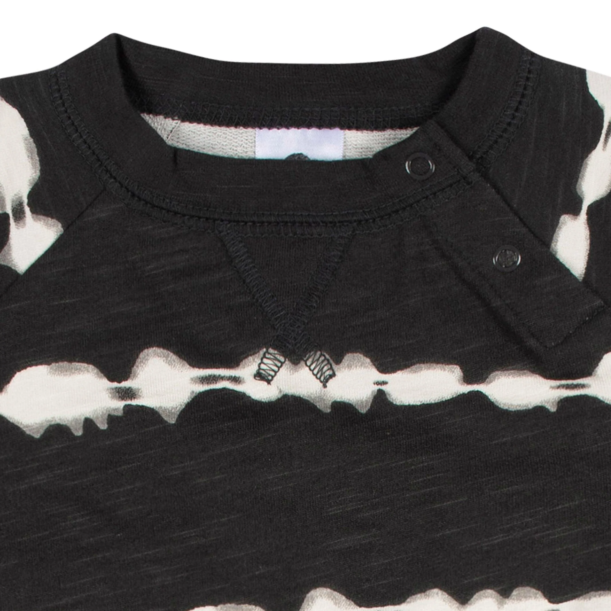2-Pack Baby Boys Dark Gray Tie Dye & Blue Raglan Sleeve Romper - Image 5