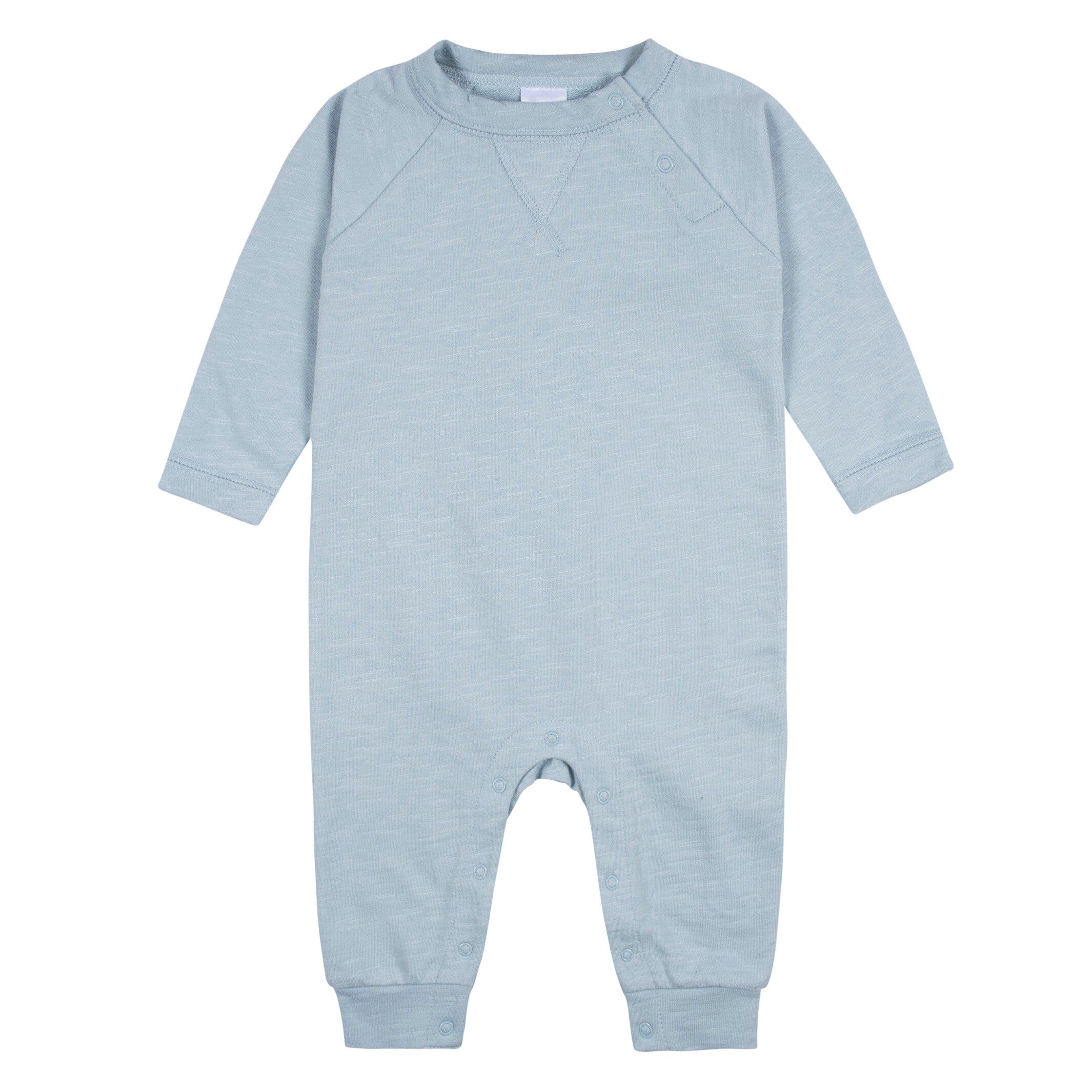 2-Pack Baby Boys Dark Gray Tie Dye & Blue Raglan Sleeve Romper - Image 7