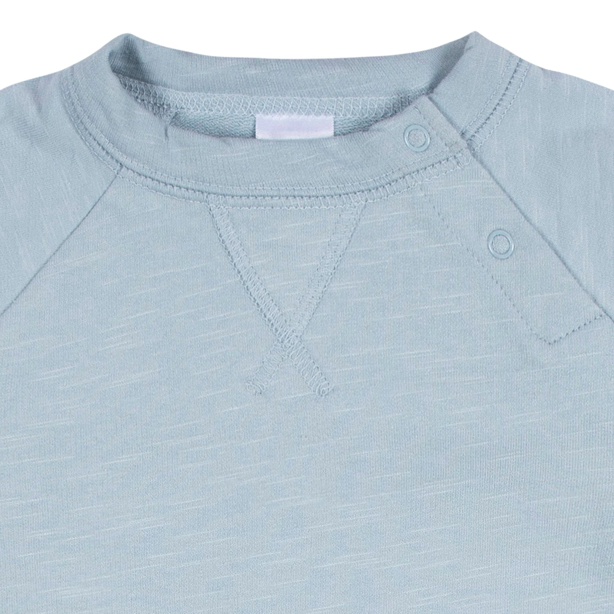 2-Pack Baby Boys Dark Gray Tie Dye & Blue Raglan Sleeve Romper - Image 8