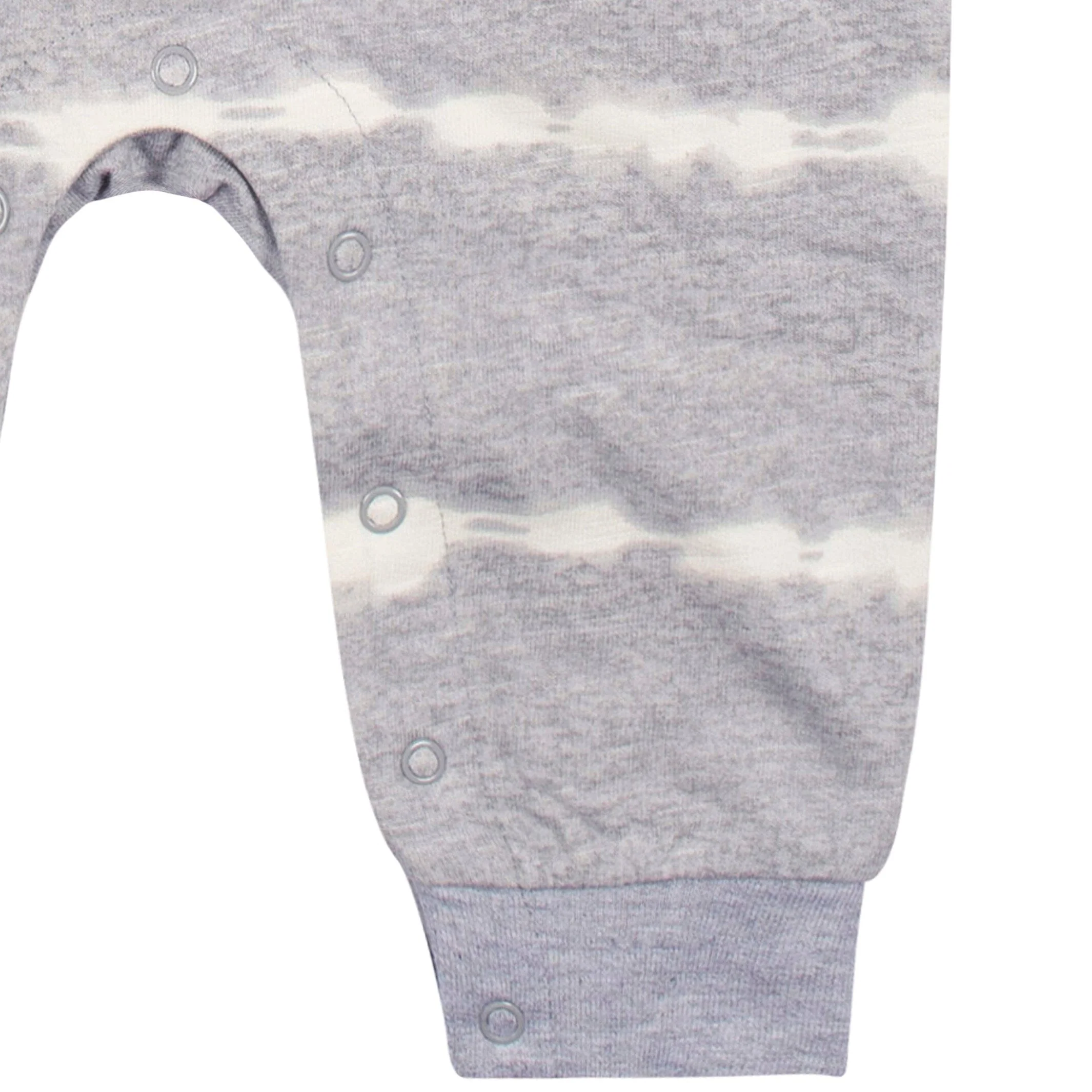 2-Pack Baby Boys Light Gray Tie Dye & Striped Raglan Sleeve Romper - Image 5