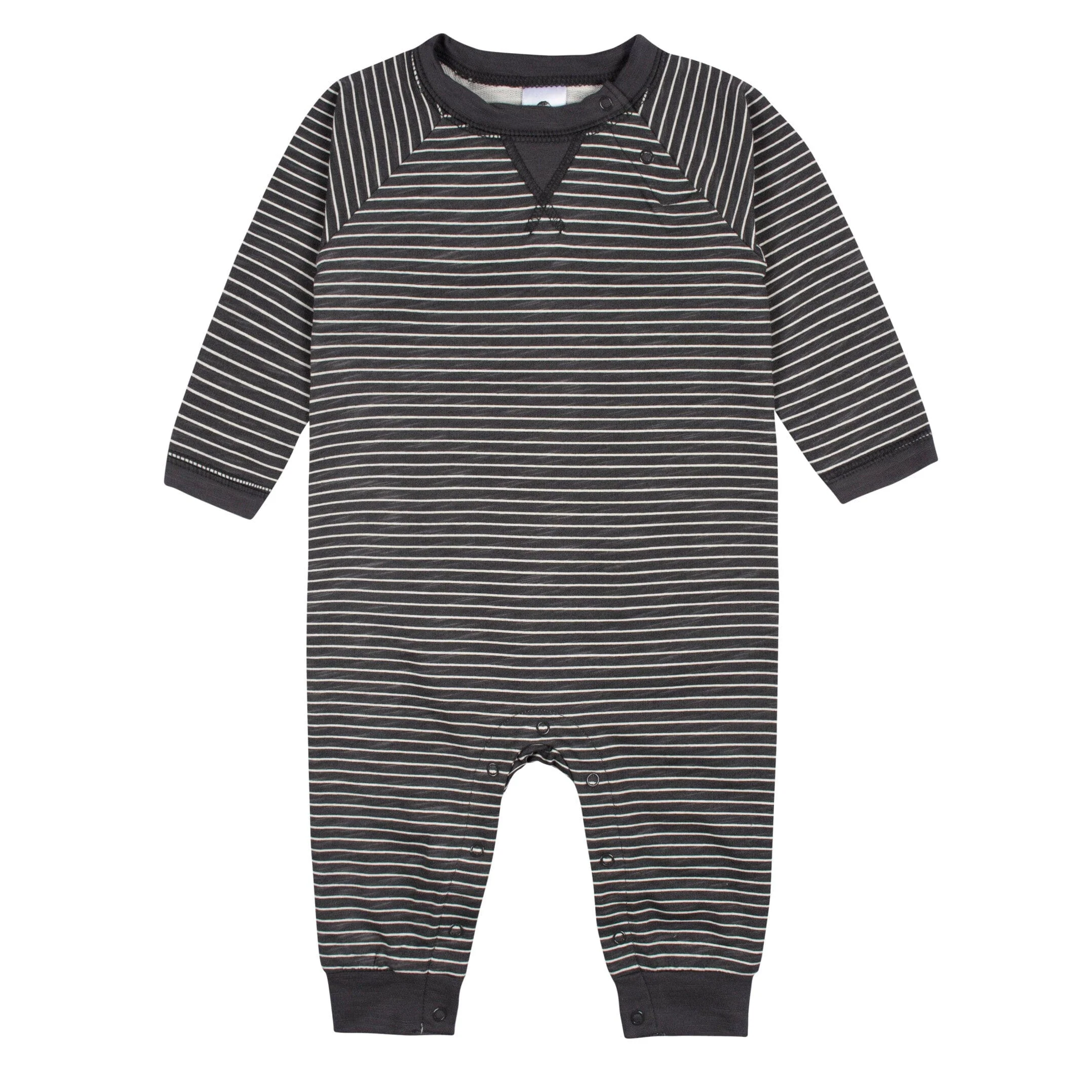 2-Pack Baby Boys Light Gray Tie Dye & Striped Raglan Sleeve Romper - Image 6