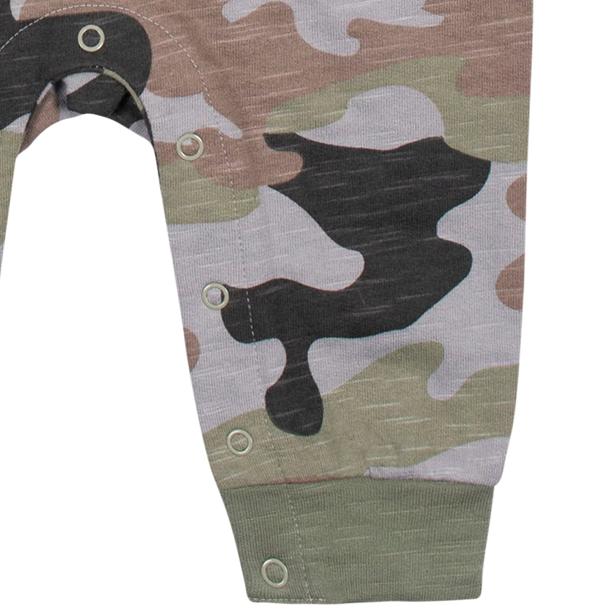2-Pack Baby Boys Green Camo & Striped Raglan Sleeve Romper, 0-3M - Image 5