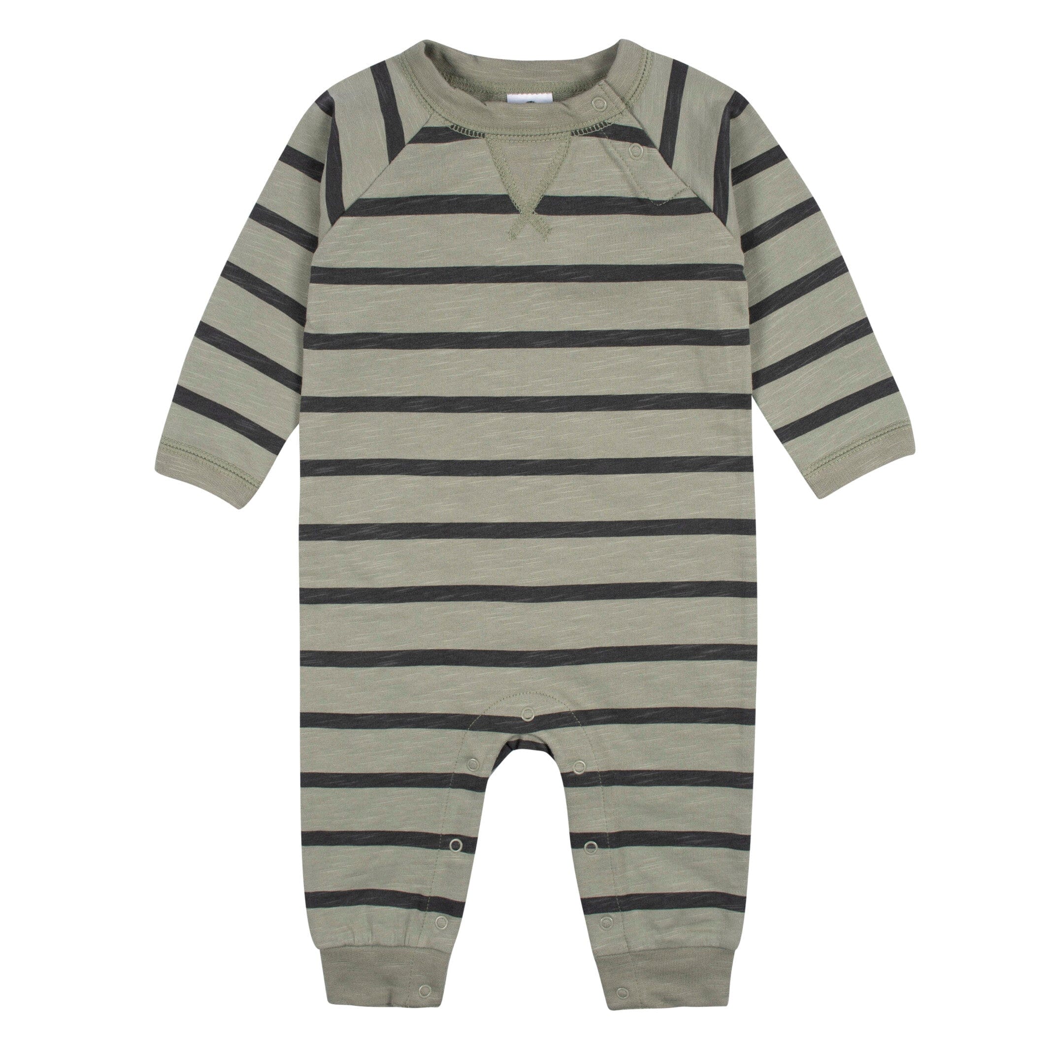 2-Pack Baby Boys Green Camo & Striped Raglan Sleeve Romper, 0-3M - Image 6