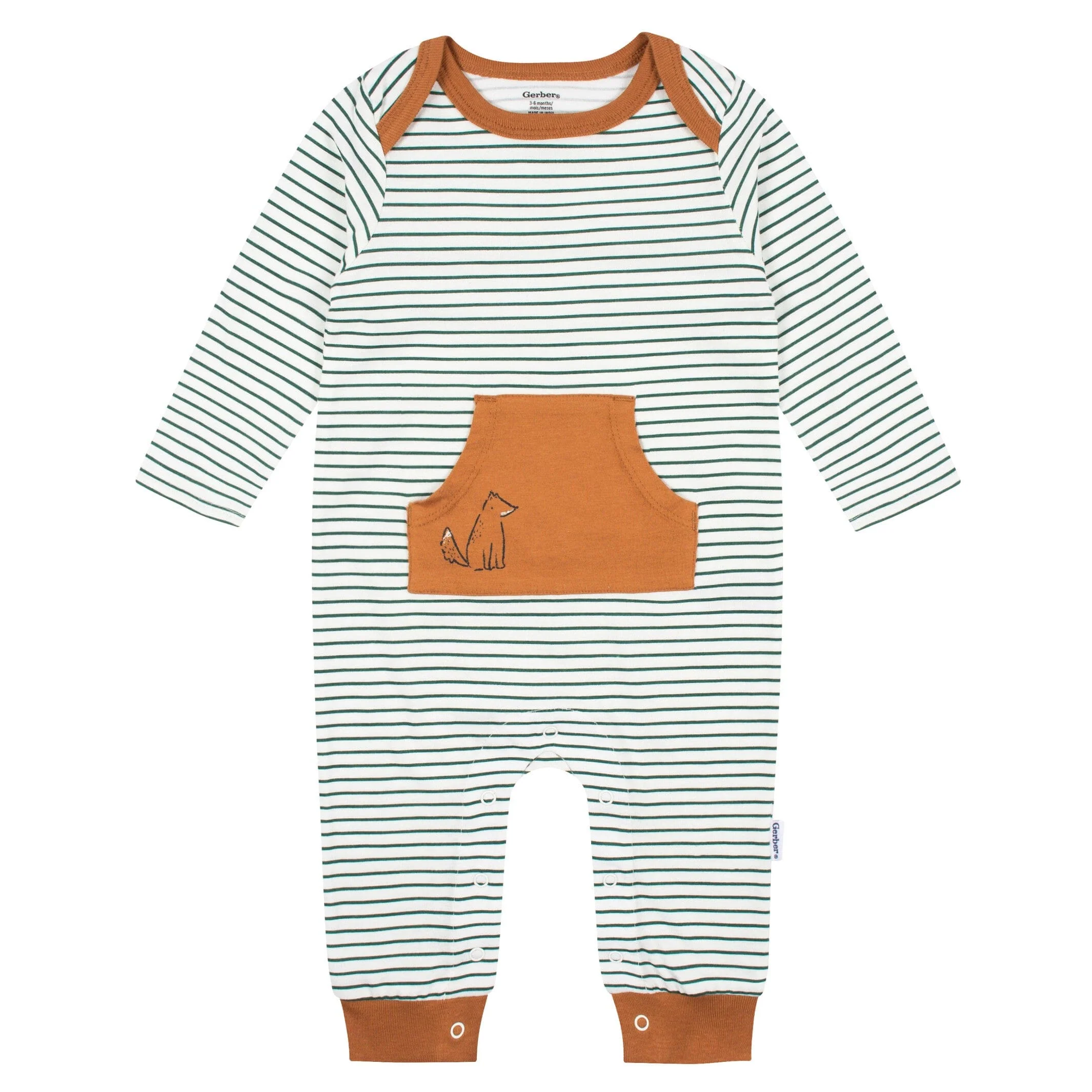2-Pack Baby Boys Green Fox Rompers - Image 4
