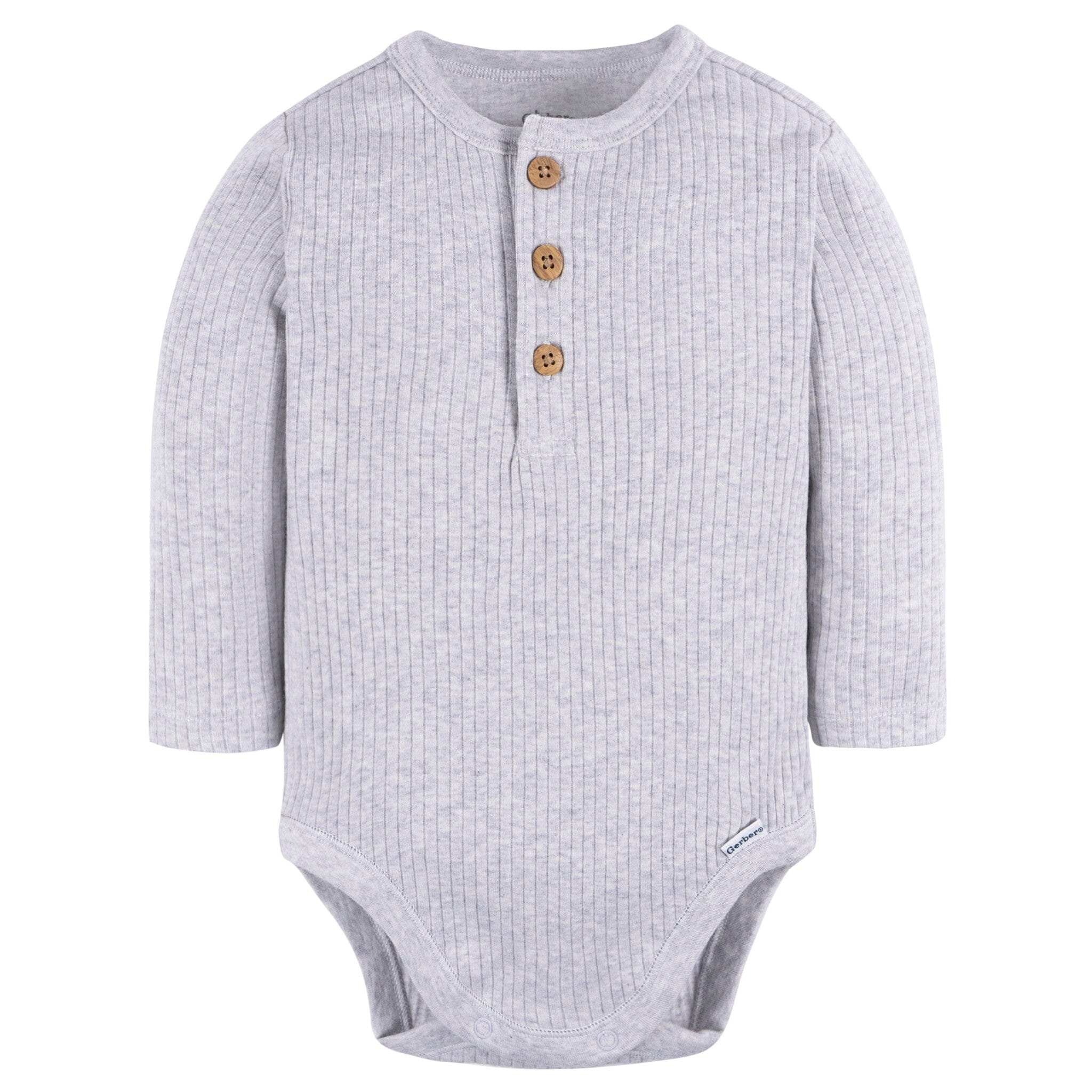 2-Pack Baby Boys Ivory & Grey Henley Onesies® Bodysuits - Image 5